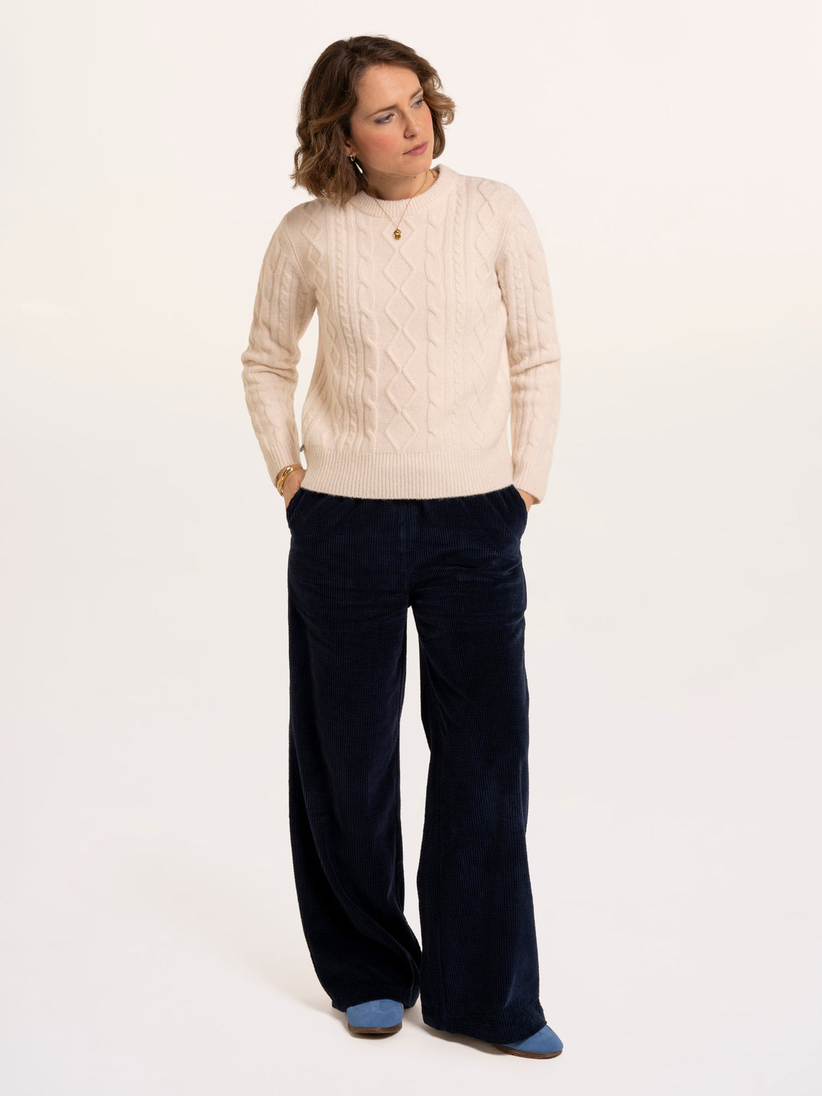 Dahlia Cable Knitted Crew Neck Jumper