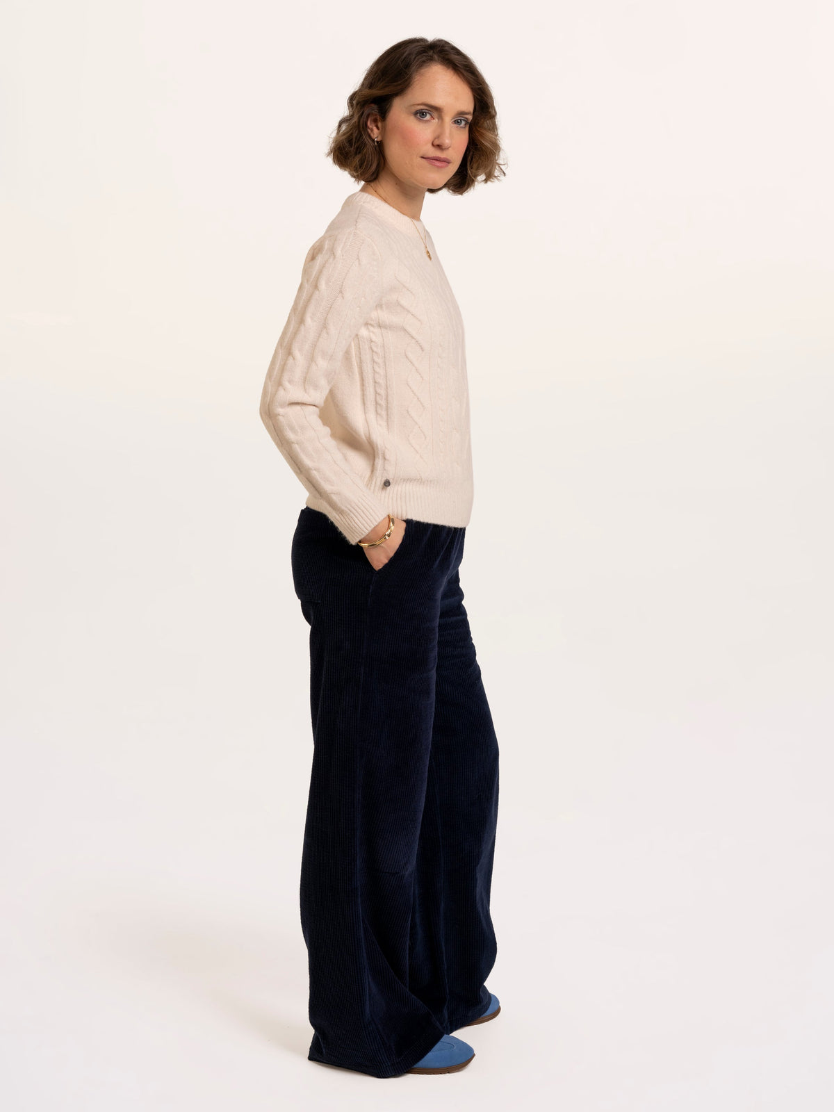 Dahlia Cable Knitted Crew Neck Jumper