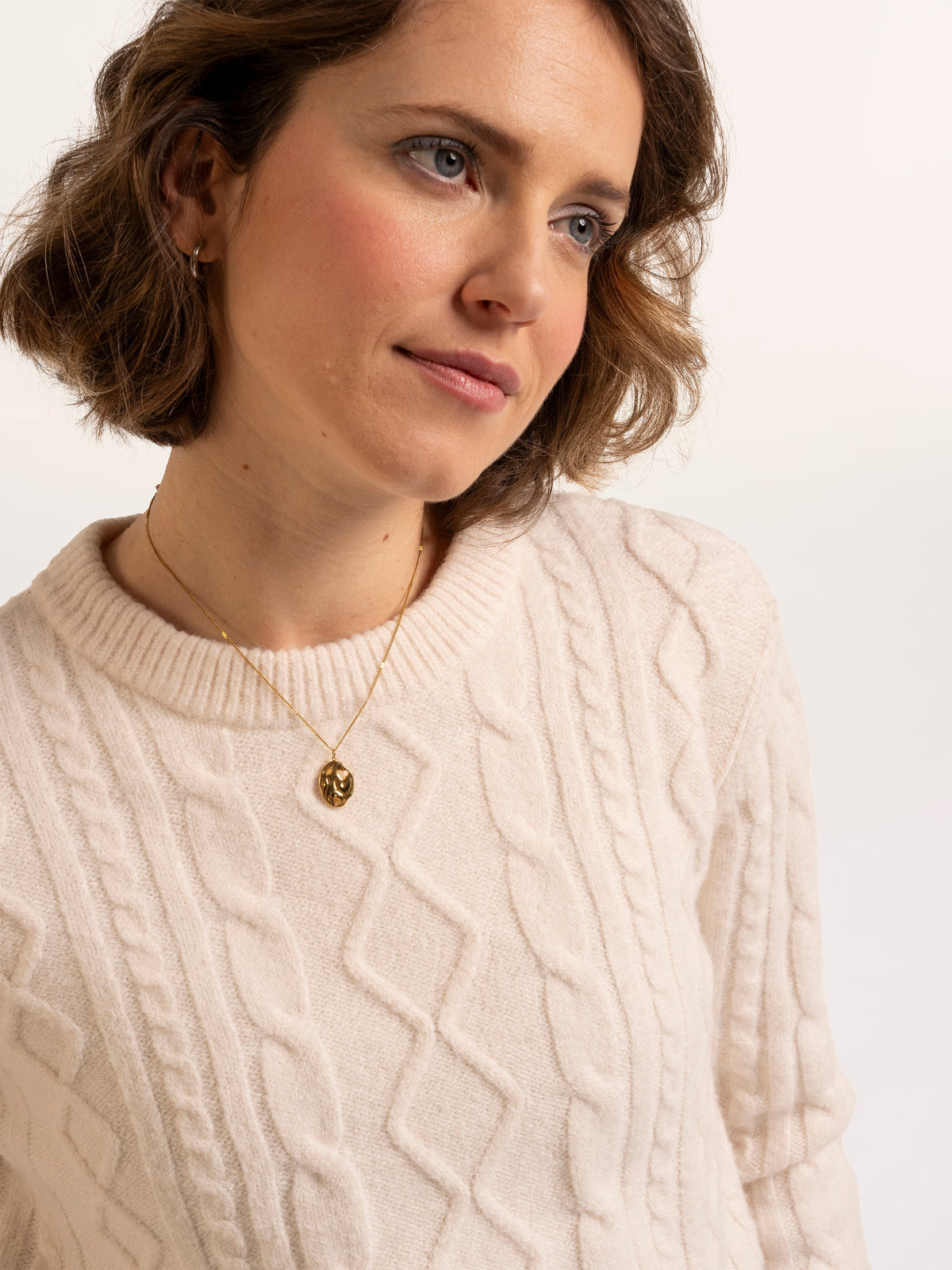 Dahlia Cable Knitted Crew Neck Jumper