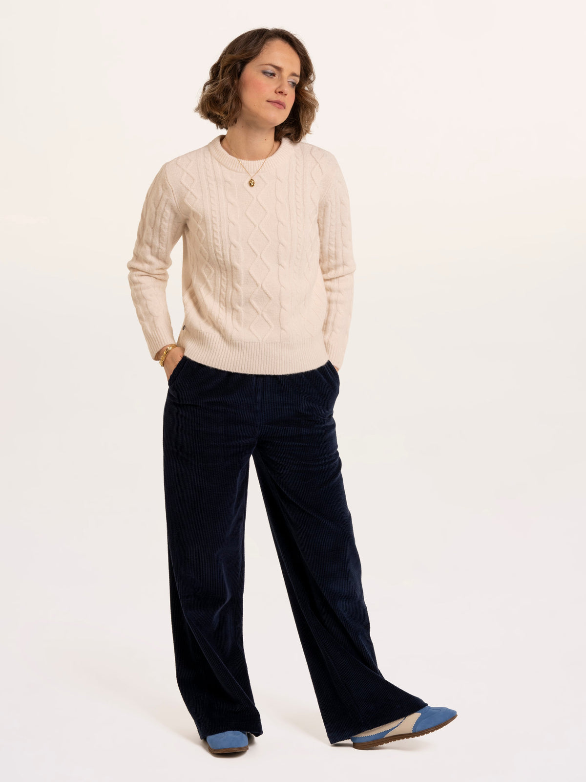 Dahlia Cable Knitted Crew Neck Jumper