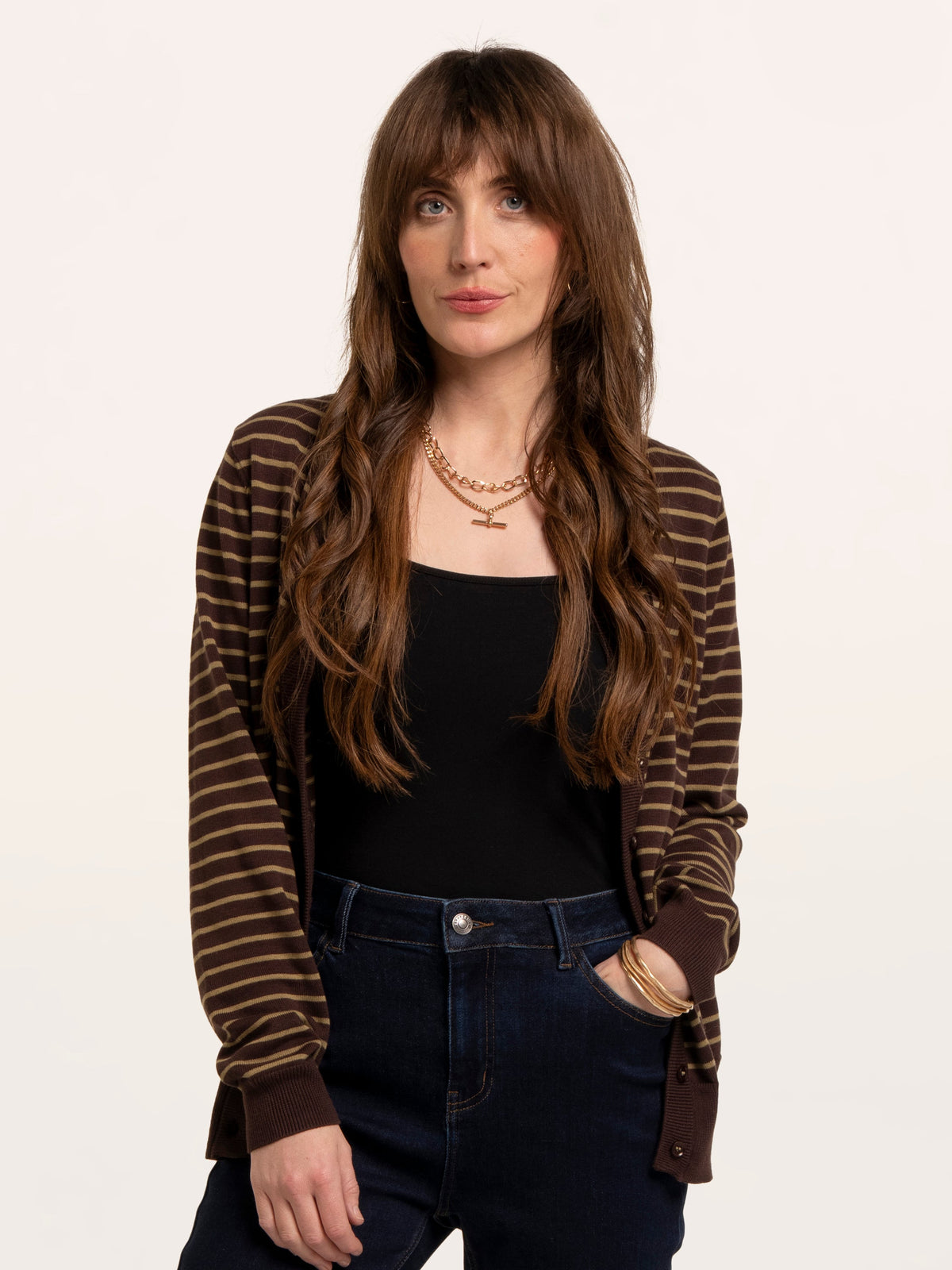 Hilda Knitted Stripe Cadigan