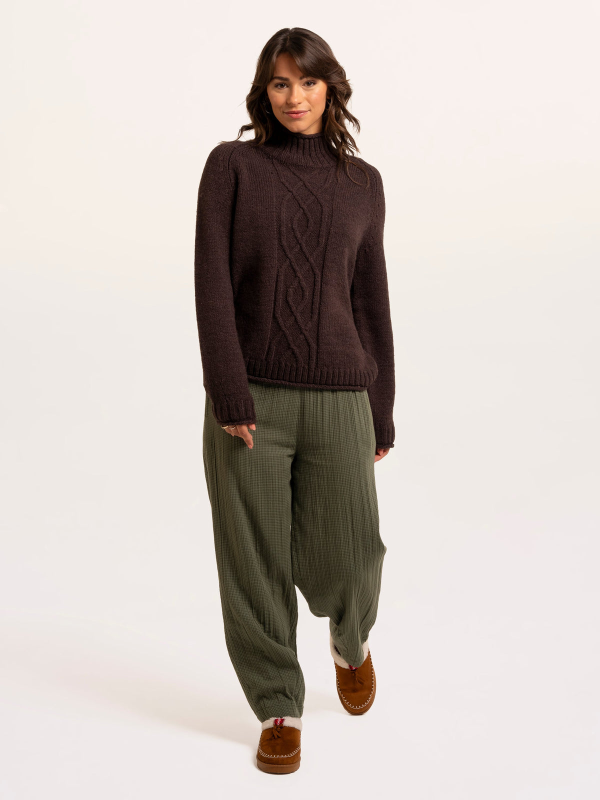 Agnes Texture Stitch Knitted Roll Neck Jumper