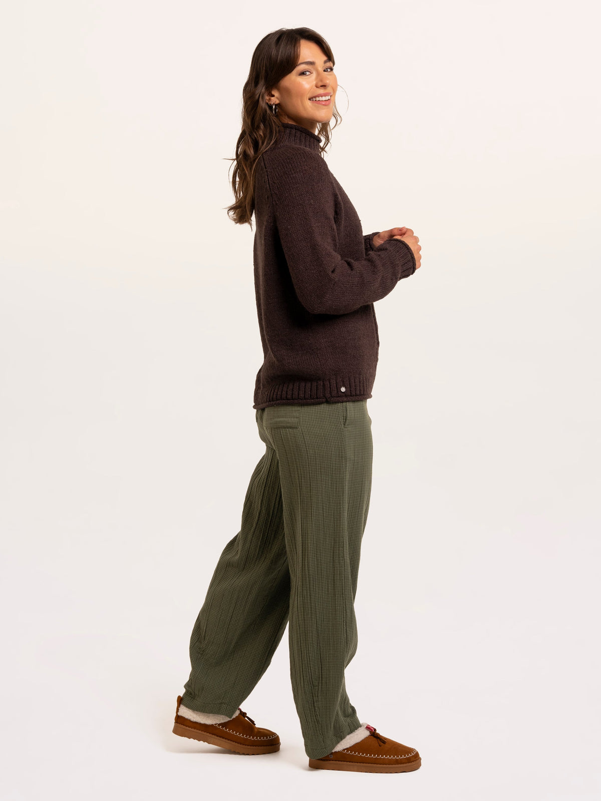 Agnes Texture Stitch Knitted Roll Neck Jumper