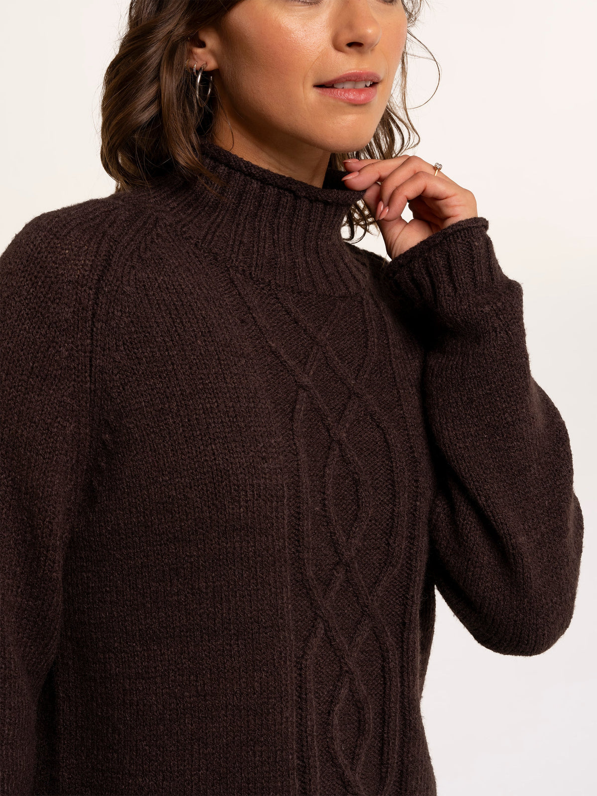 Agnes Texture Stitch Knitted Roll Neck Jumper