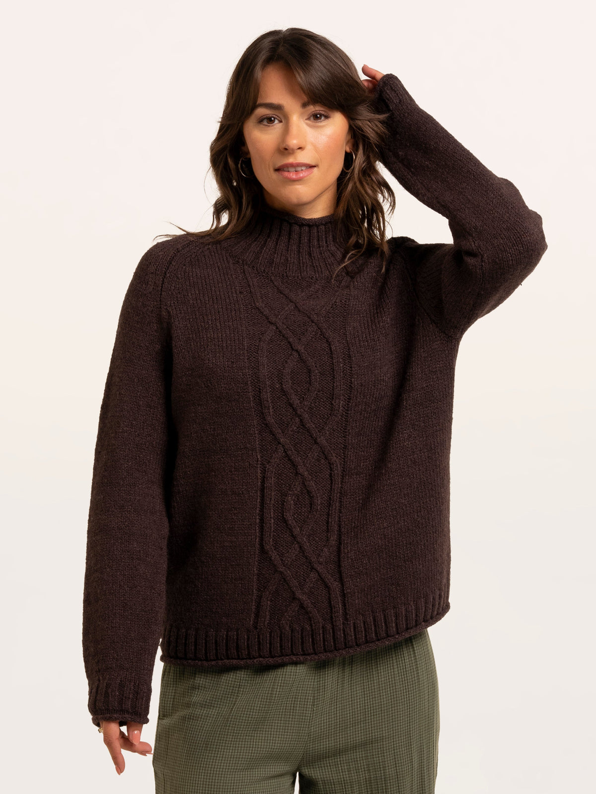Agnes Texture Stitch Knitted Roll Neck Jumper