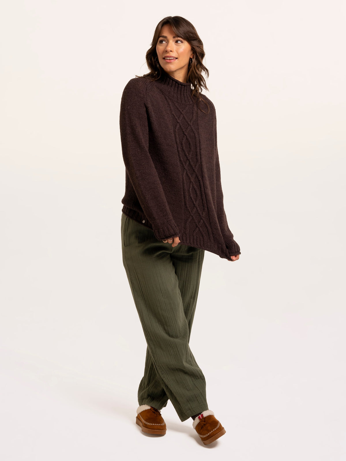 Agnes Texture Stitch Knitted Roll Neck Jumper