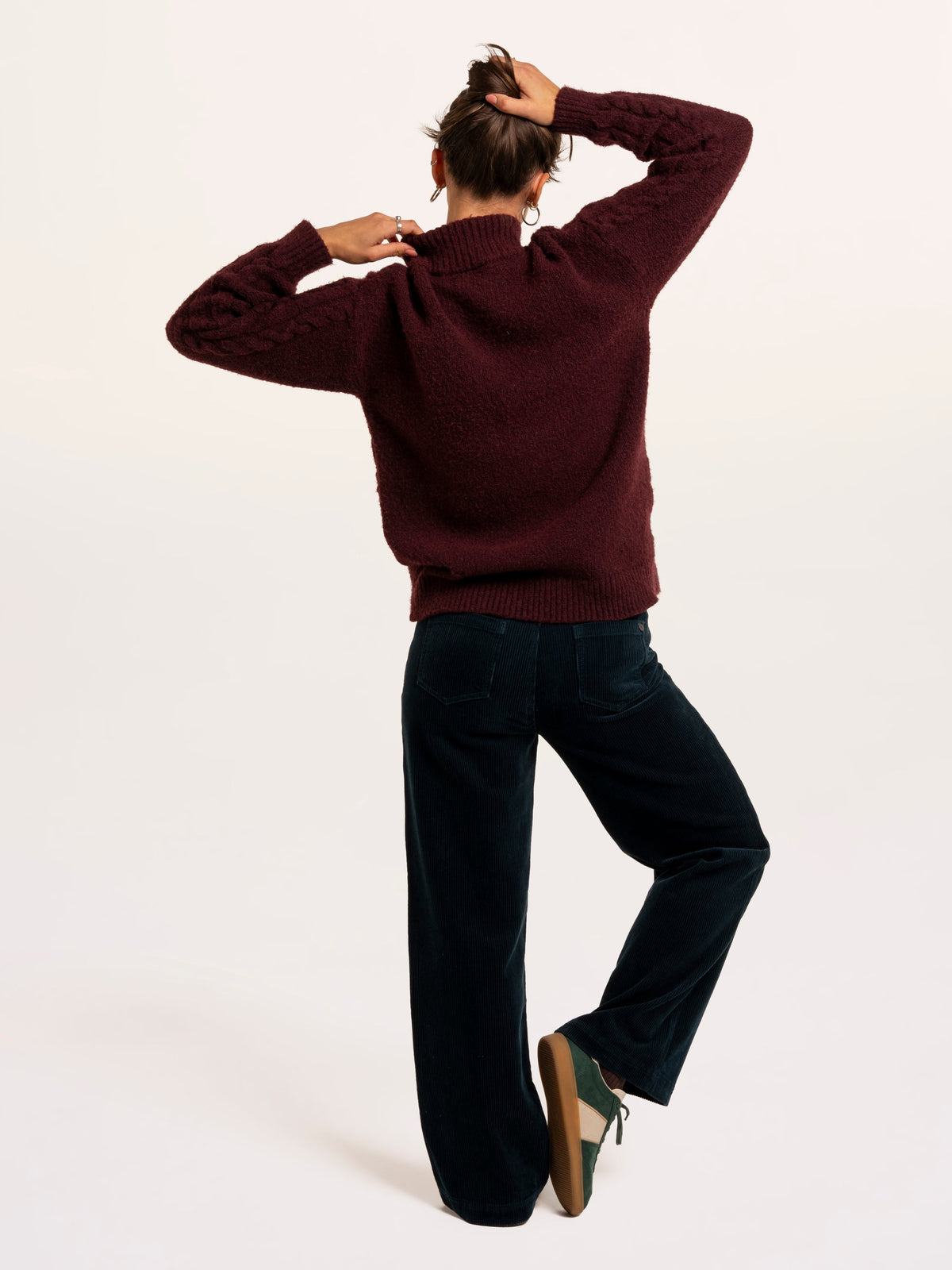 Freya Cable Knitted Funnel Neck Jumper