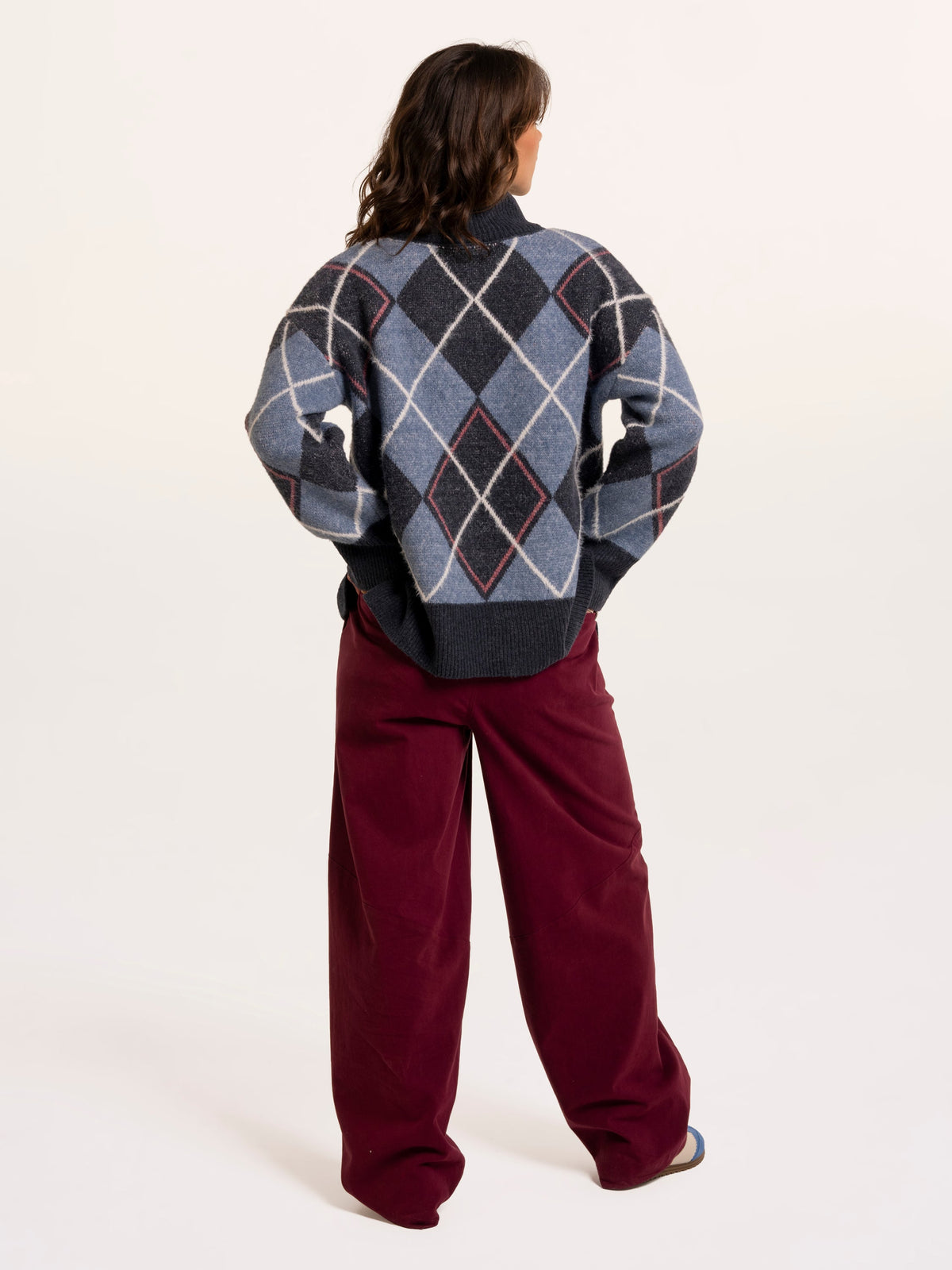 Helga Argyle Intarsia Knitted Jumper