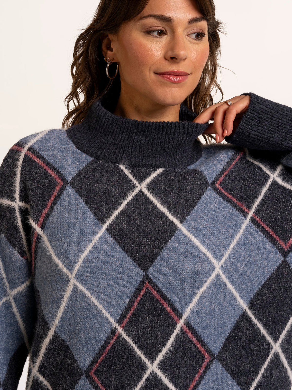 Helga Argyle Intarsia Knitted Jumper