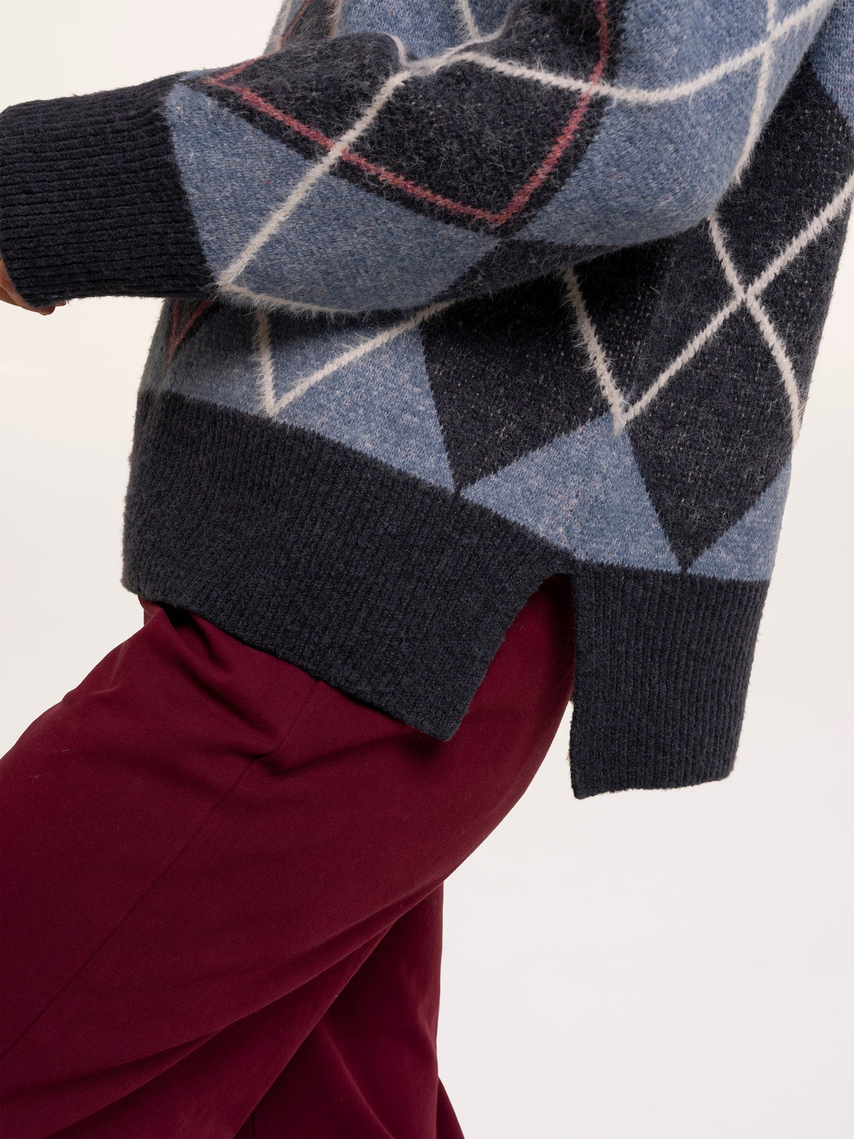 Helga Argyle Intarsia Knitted Jumper