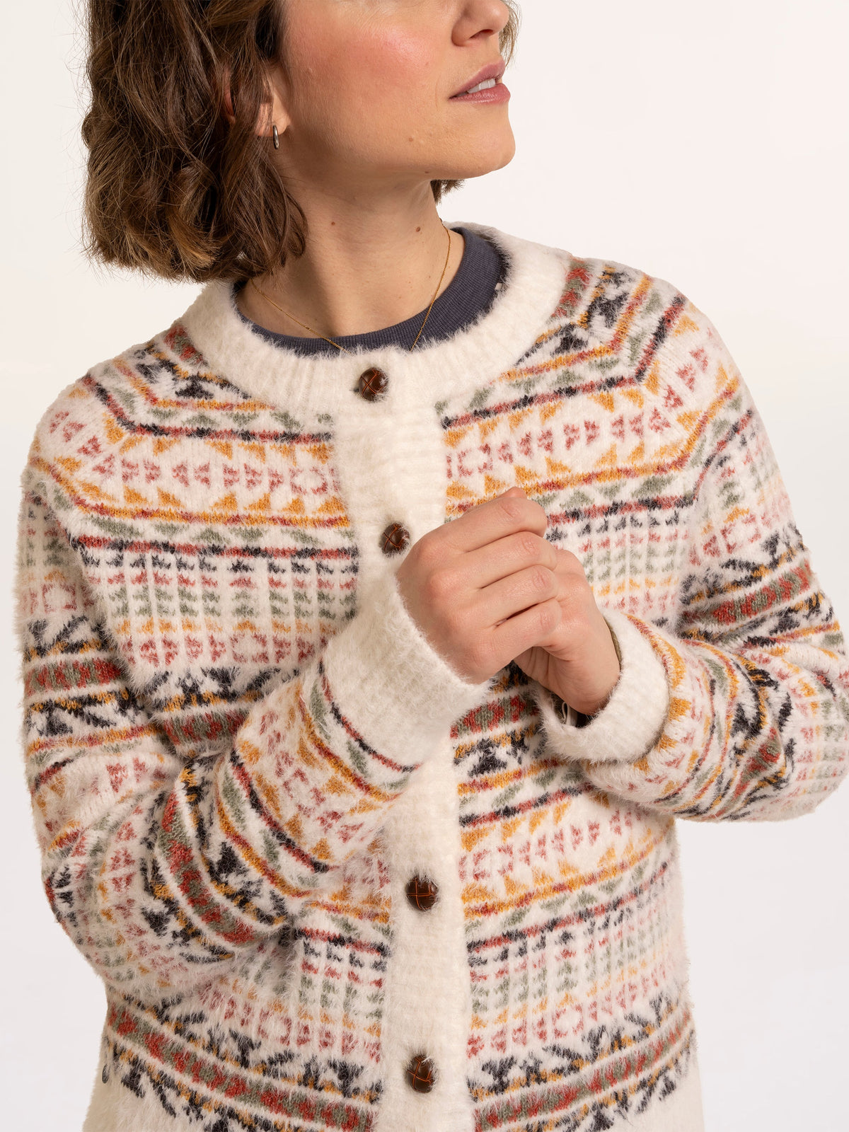Gertrud Intarsia Knitted Cardigan