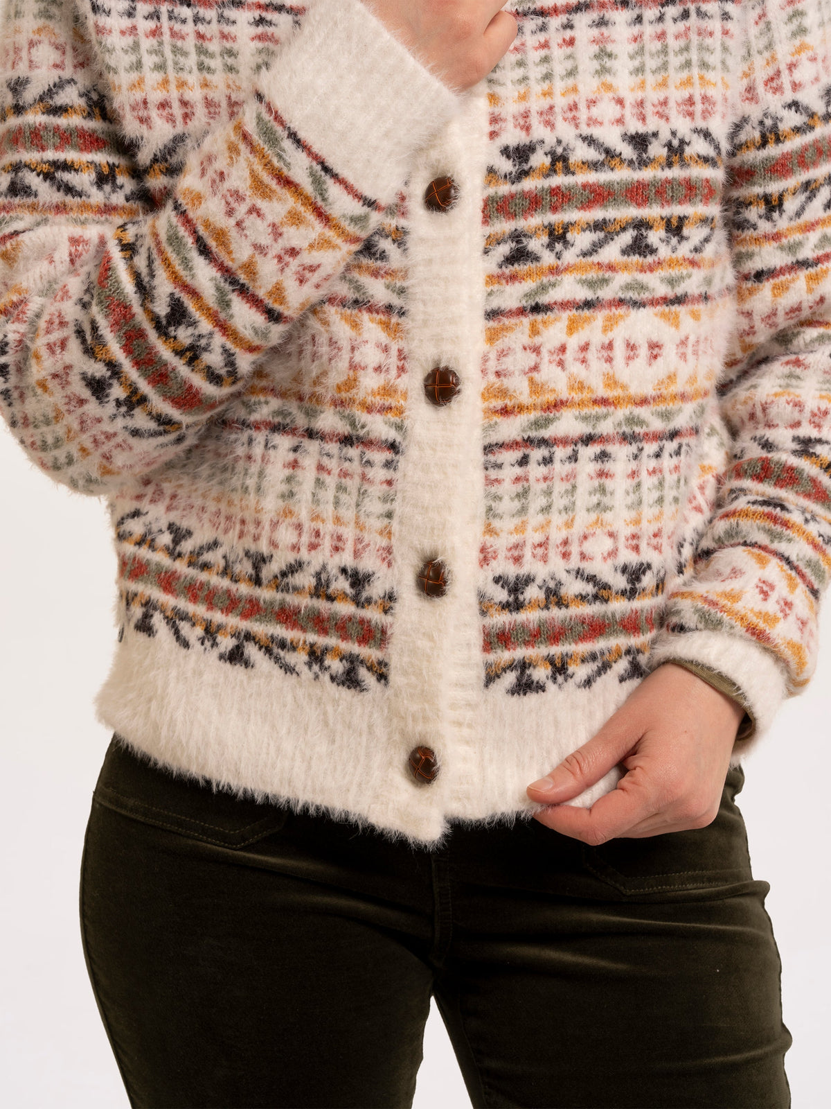 Gertrud Intarsia Knitted Cardigan