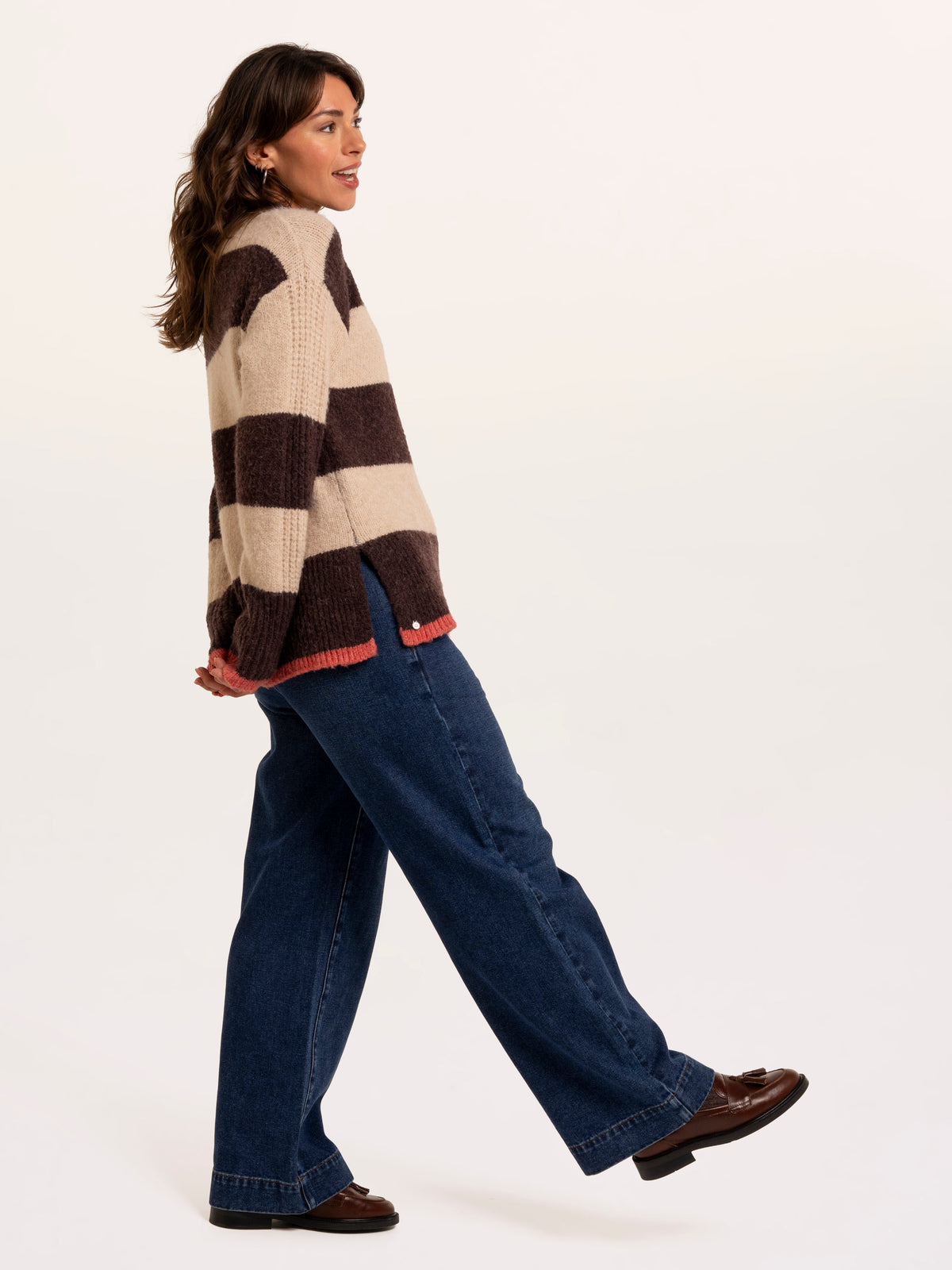 Eira Stripe Crew Neck Knitted Jumper