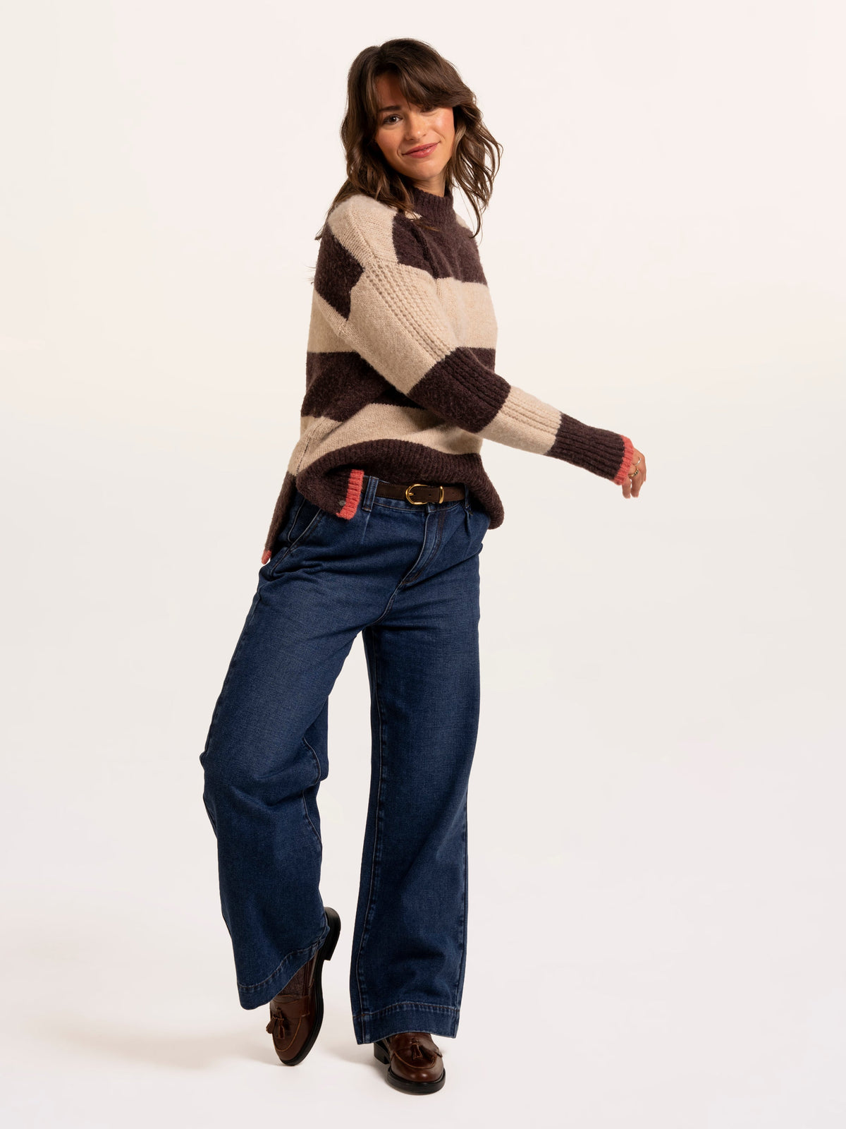 Eira Stripe Crew Neck Knitted Jumper