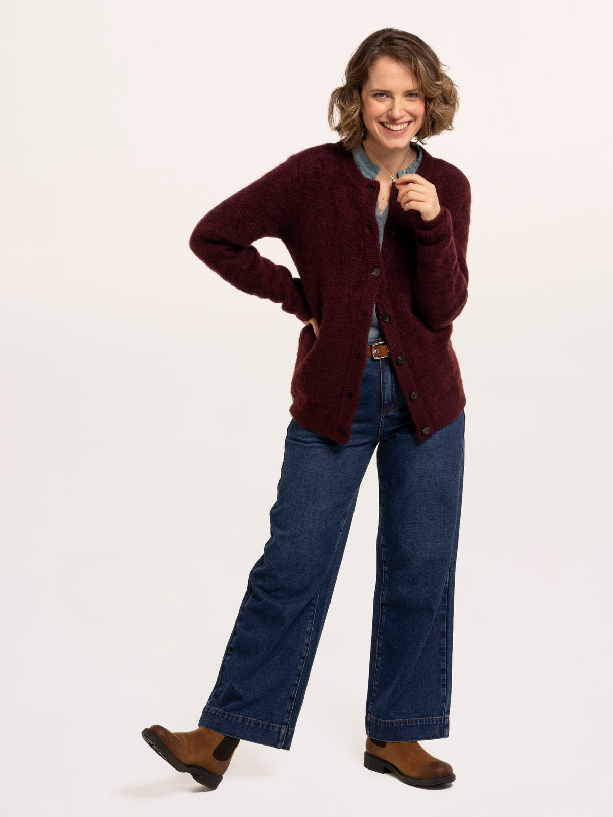 Karla Chunky Fan Stitch Knitted Cardigan