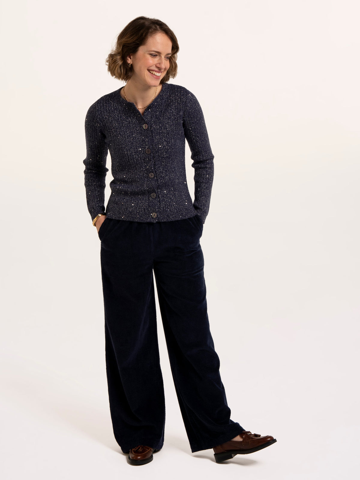 Ida Rib Sparkle Stitch Cardigan