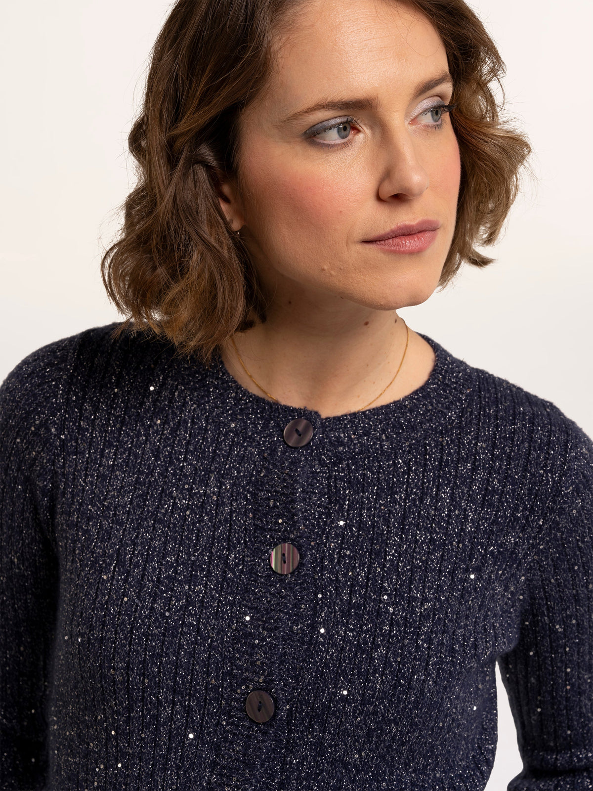 Ida Rib Sparkle Stitch Cardigan
