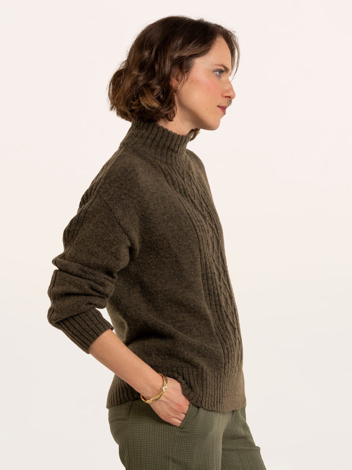 Signe Stitch Detail Knitted Roll Neck Jumper