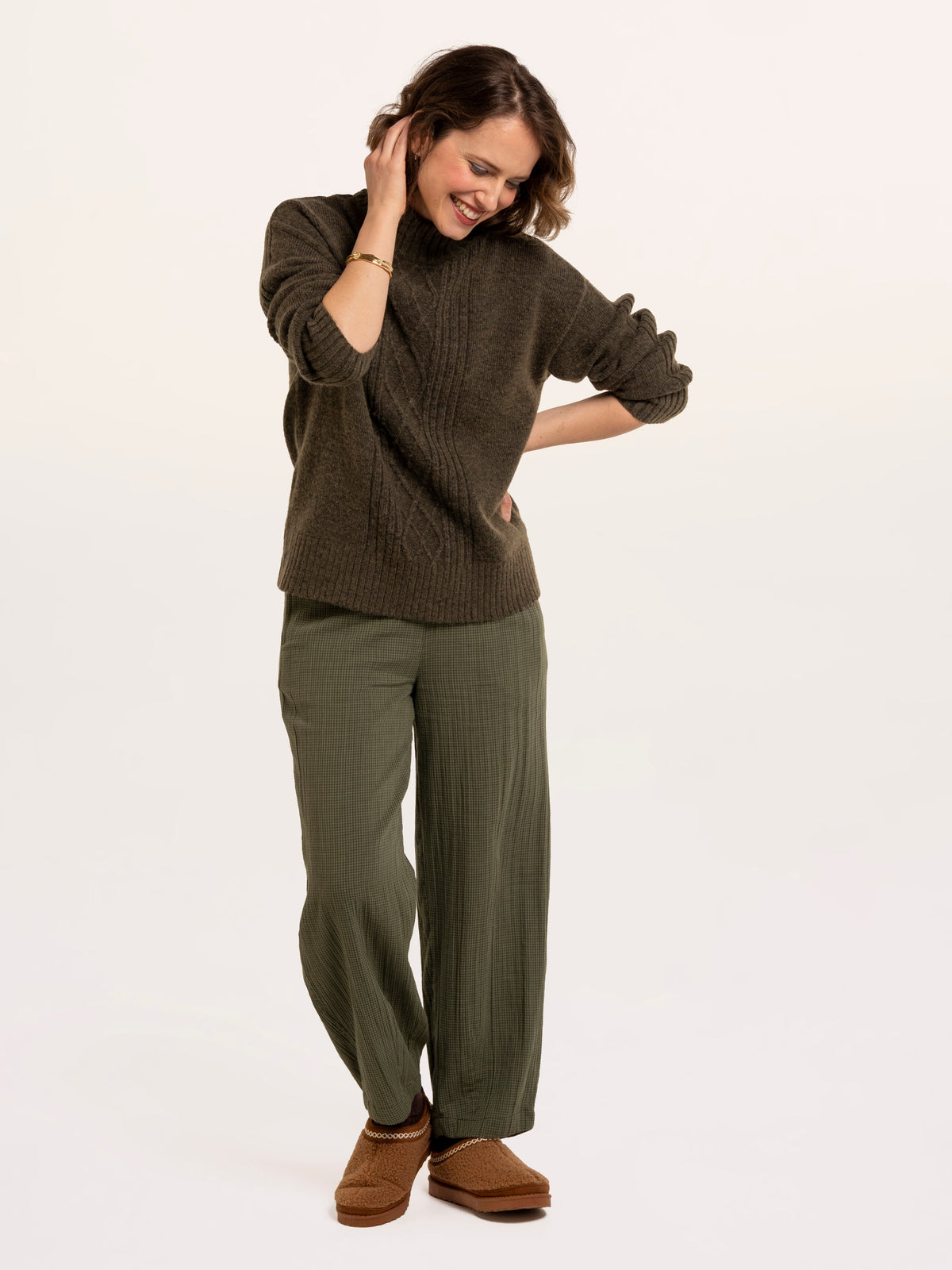 Signe Stitch Detail Knitted Roll Neck Jumper