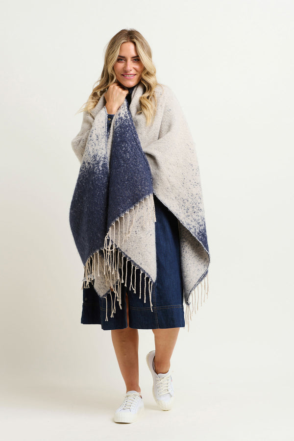 Ombre Knitted Poncho