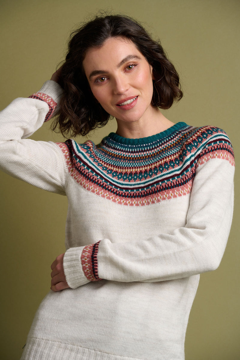 Cream Fairisle Sparkle Knitted Women's Jumper