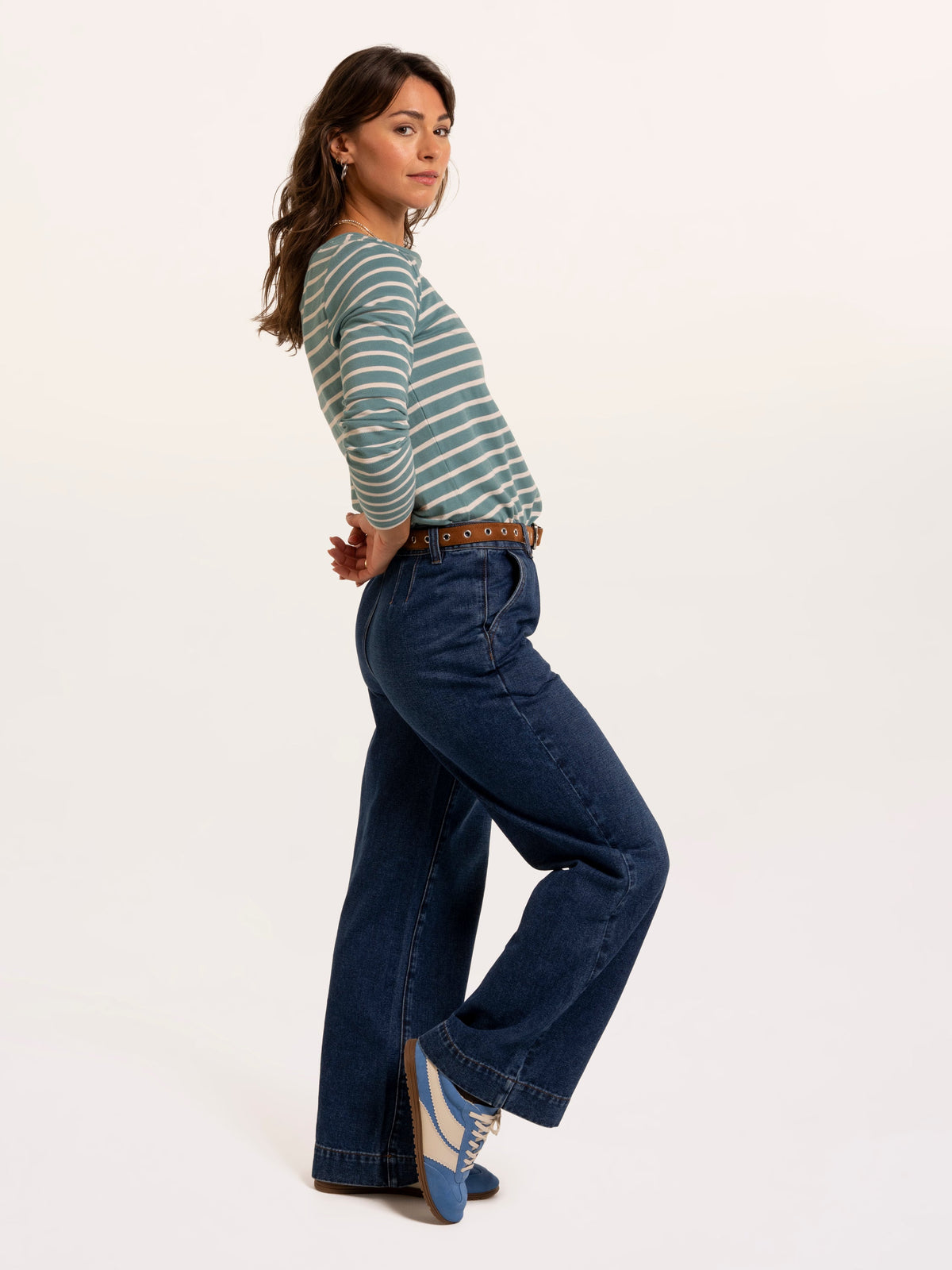 Studland Textured Stripe Long Sleeve T-Shirt
