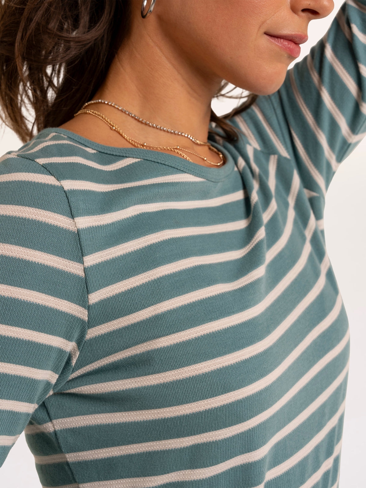Studland Textured Stripe Long Sleeve T-Shirt