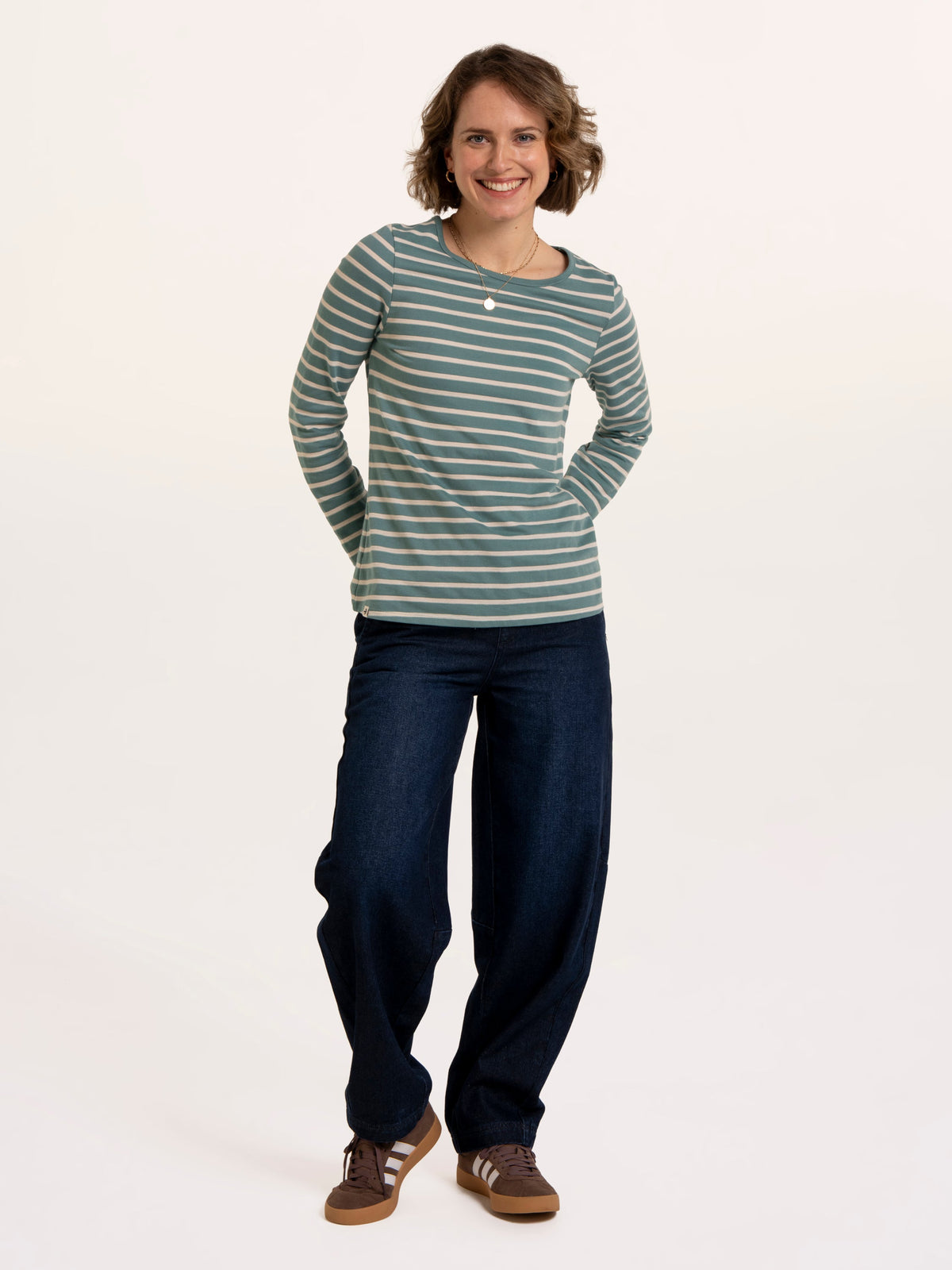 Studland Textured Stripe Long Sleeve T-Shirt