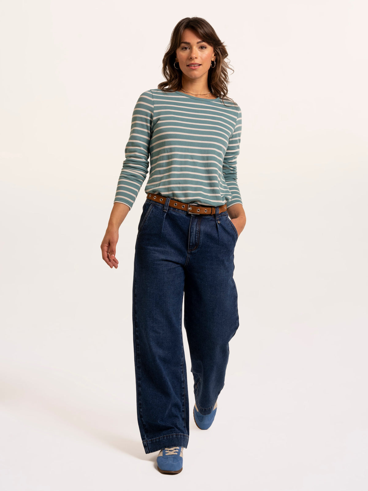 Studland Textured Stripe Long Sleeve T-Shirt
