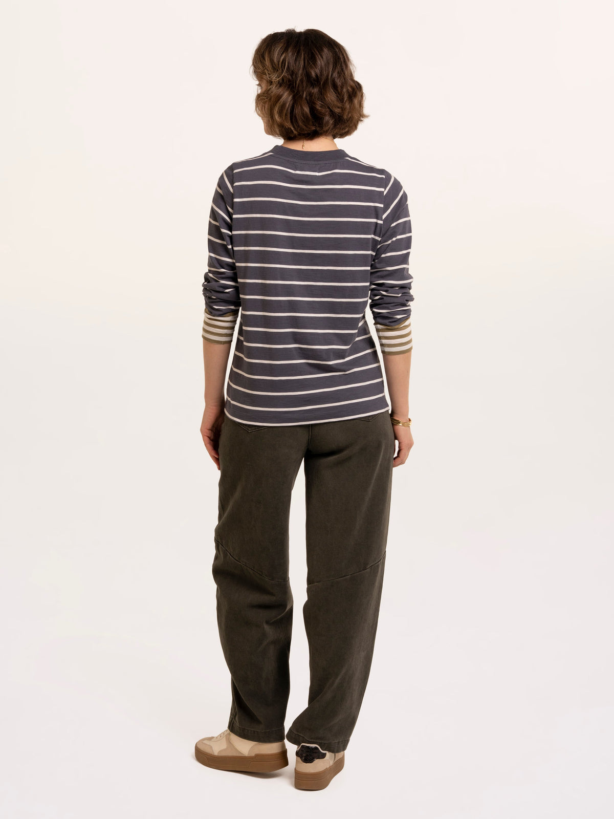 Exbury Cuff Detail Stripe Long Sleeve T-Shirt