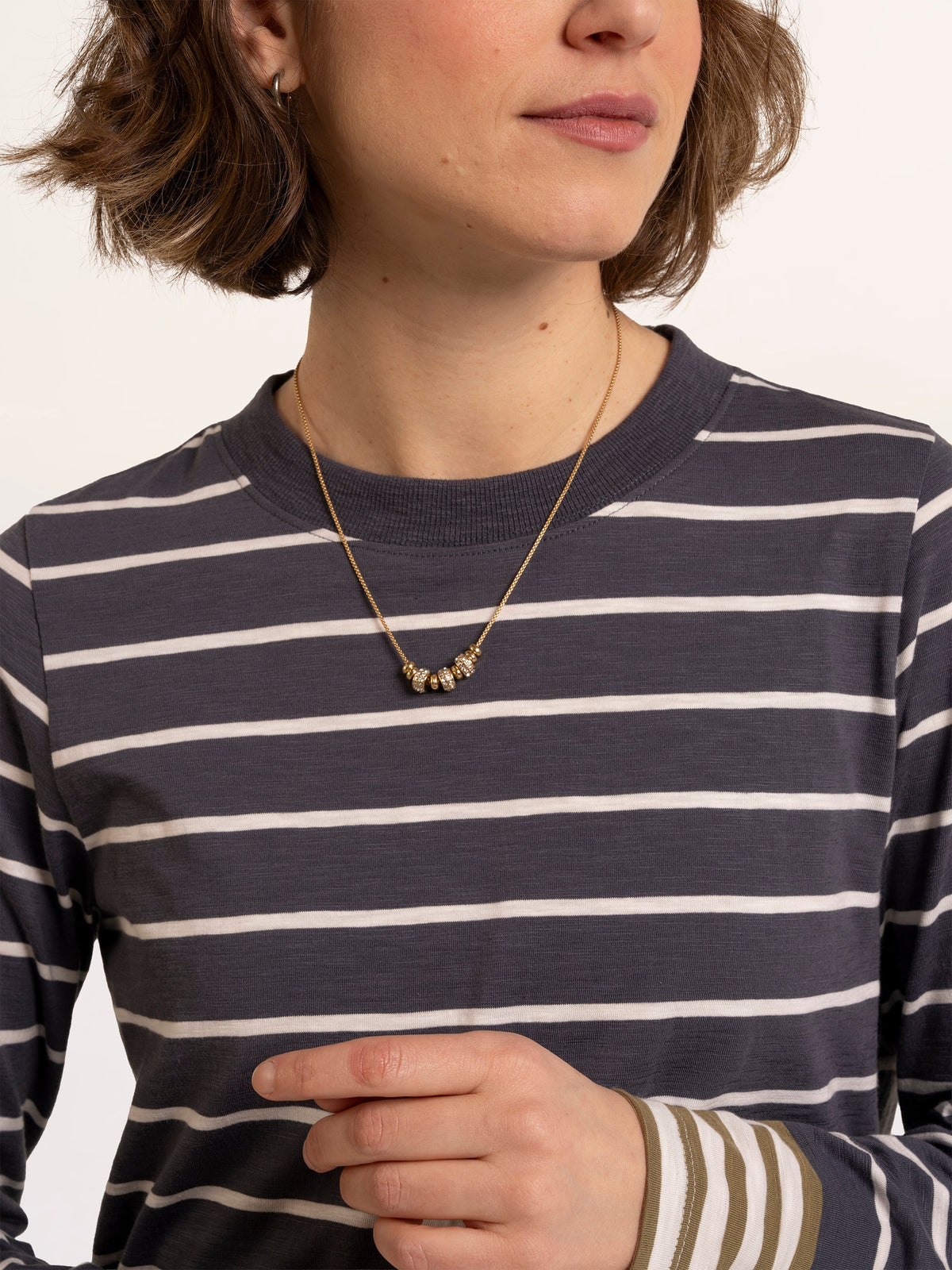 Exbury Cuff Detail Stripe Long Sleeve T-Shirt