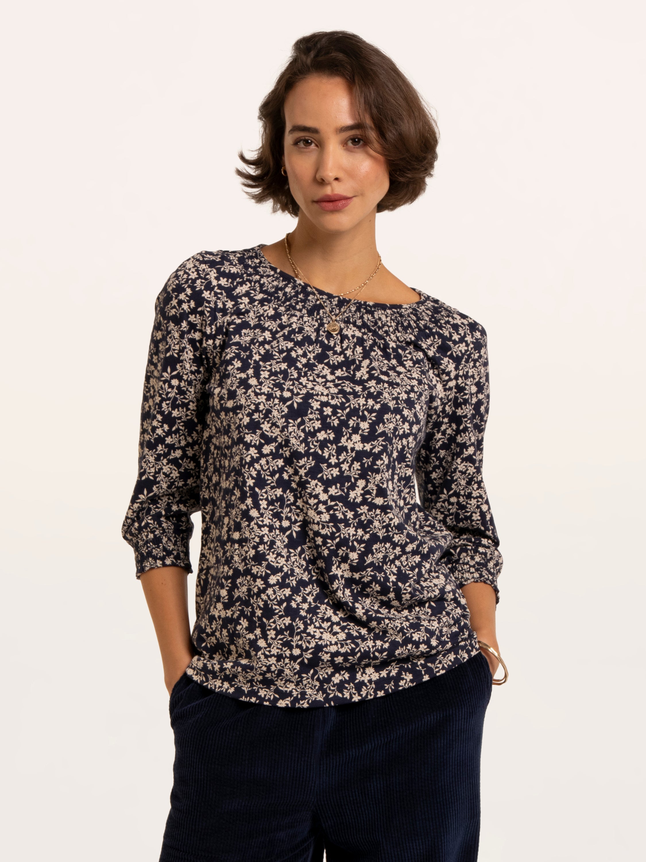 Brielle Printed 3/4 Sleeve T-Shirt