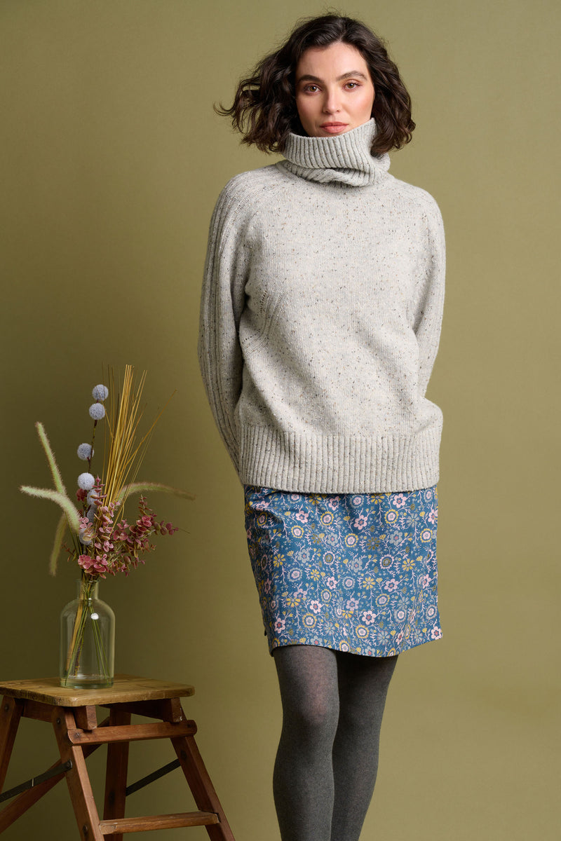 Folk Floral Cord Skirt