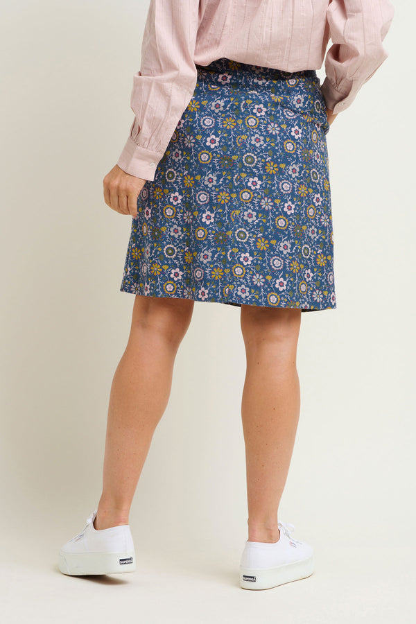 Folk Floral Cord Skirt