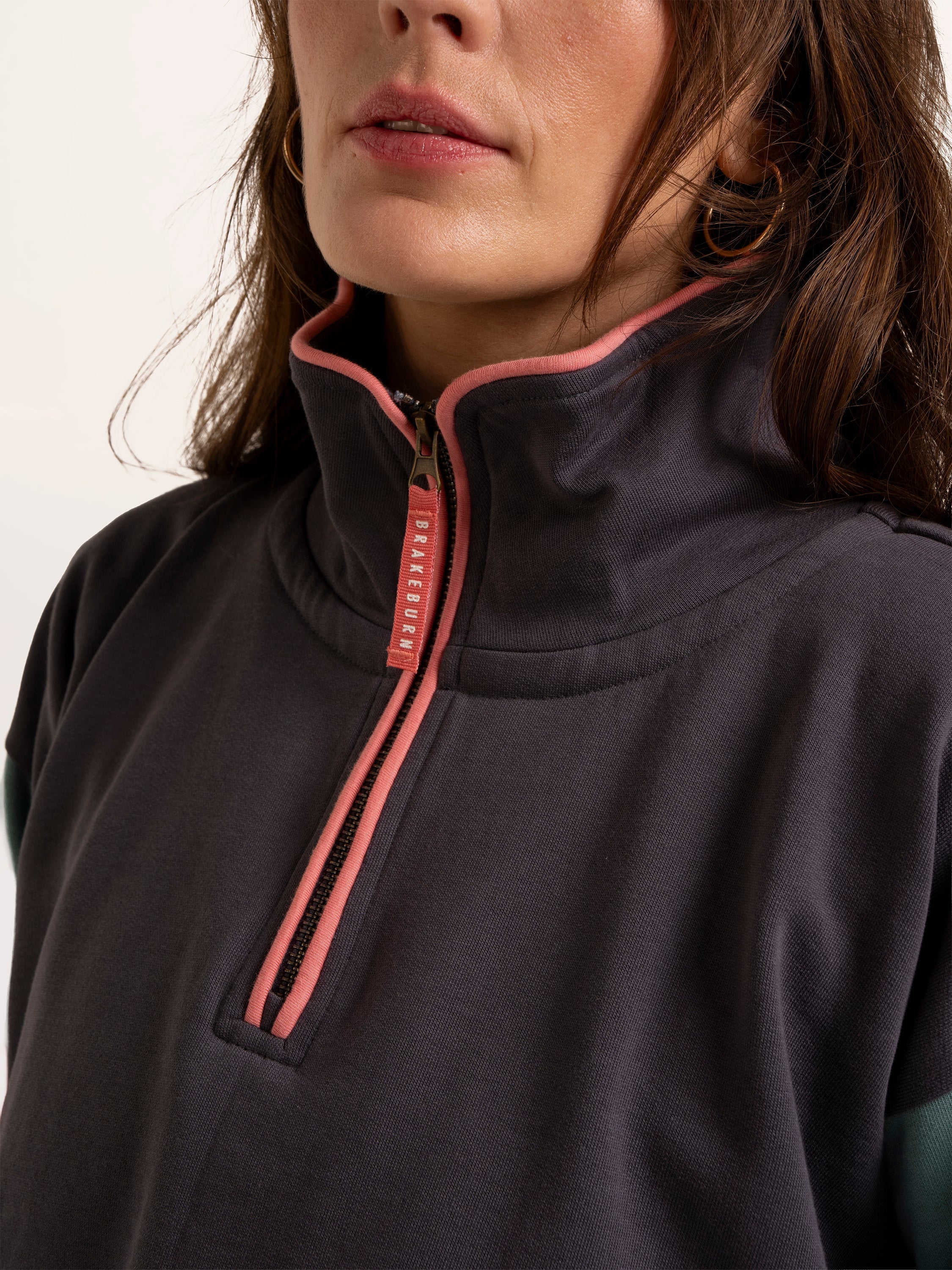 Wilverley Colour Block Sleeve 1/4 Zip Sweatshirt