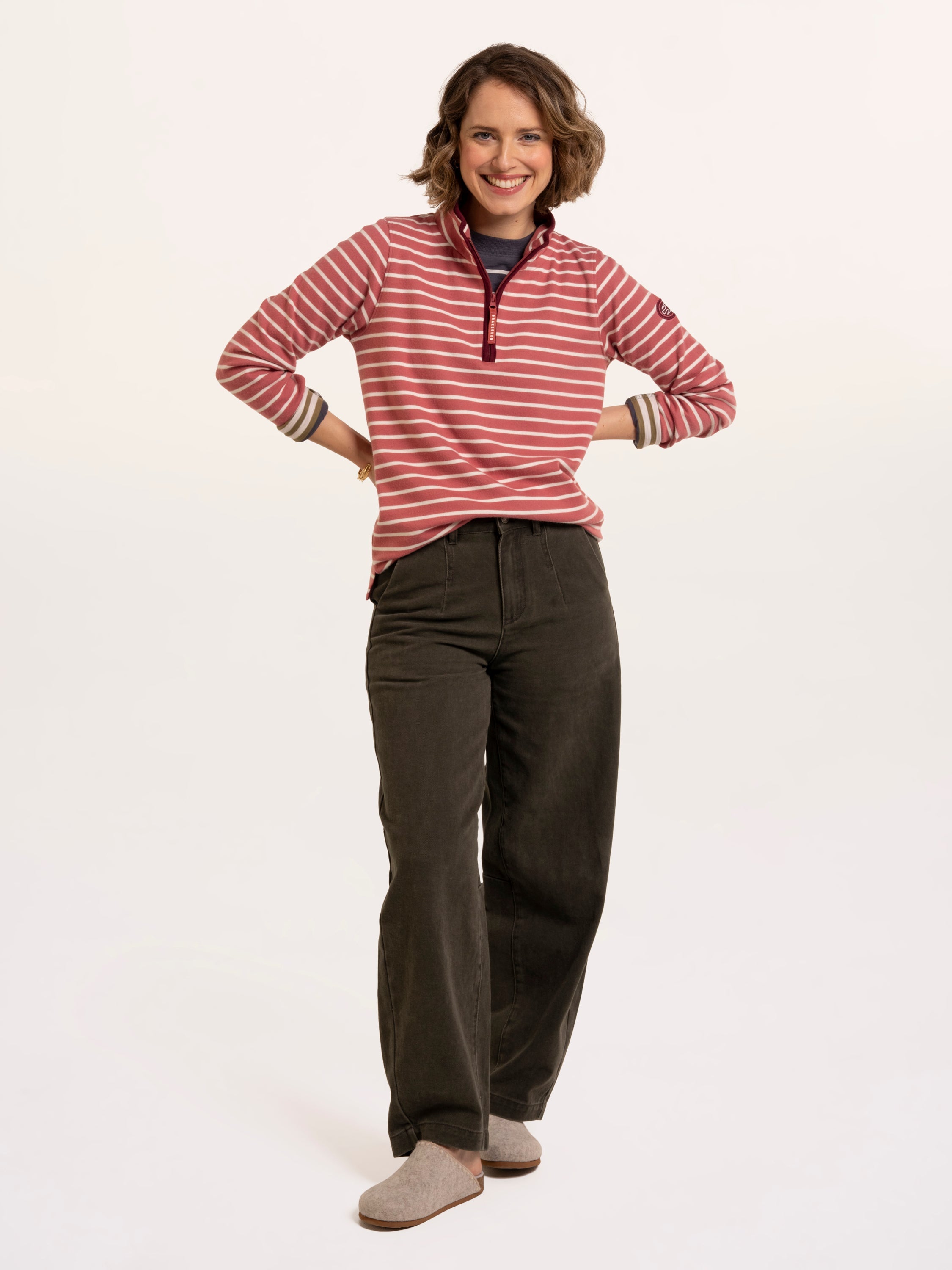 Marley Stripe Polar Fleece 1/4 Zip Sweatshirt