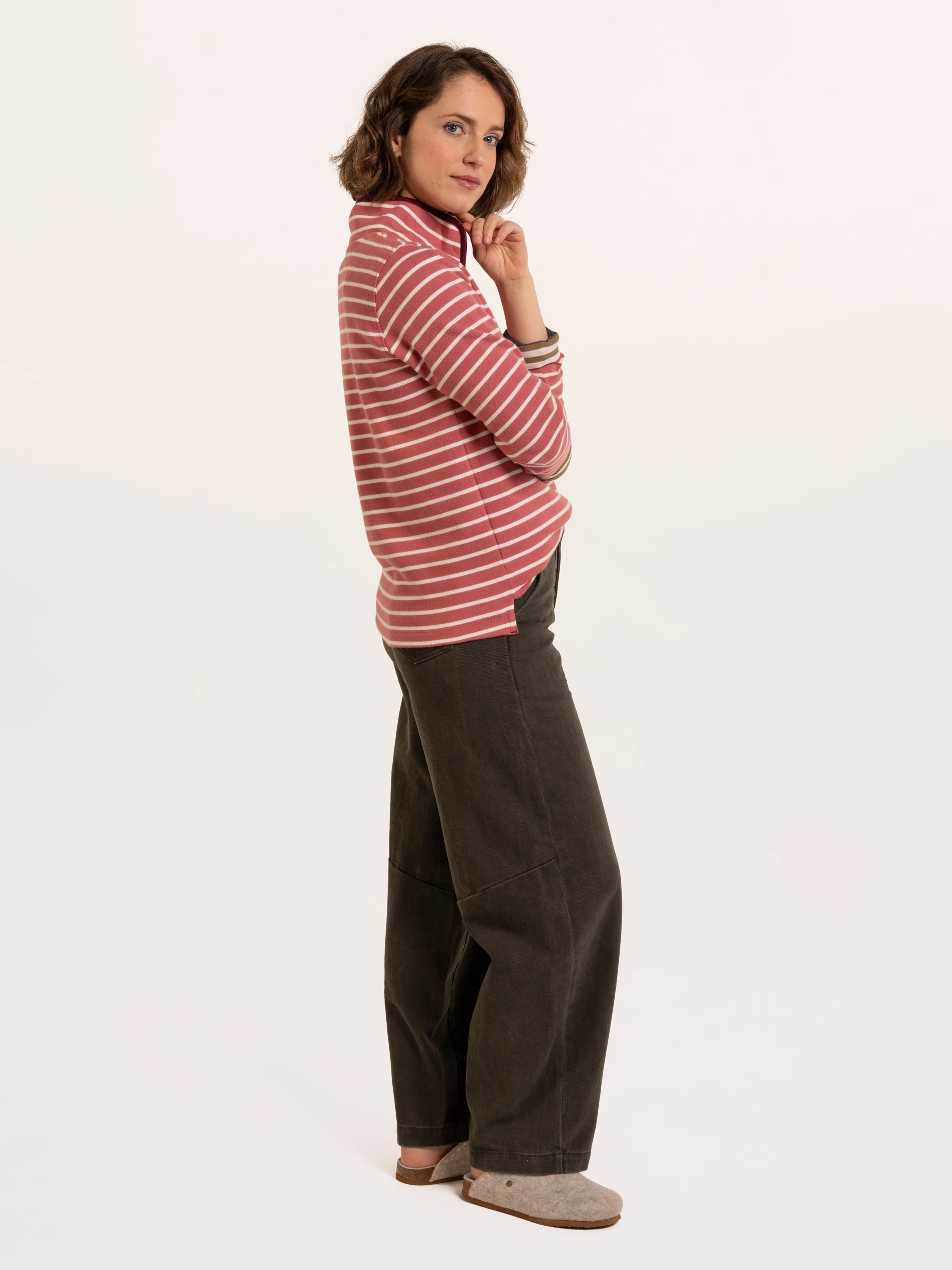 Marley Stripe Polar Fleece 1/4 Zip Sweatshirt