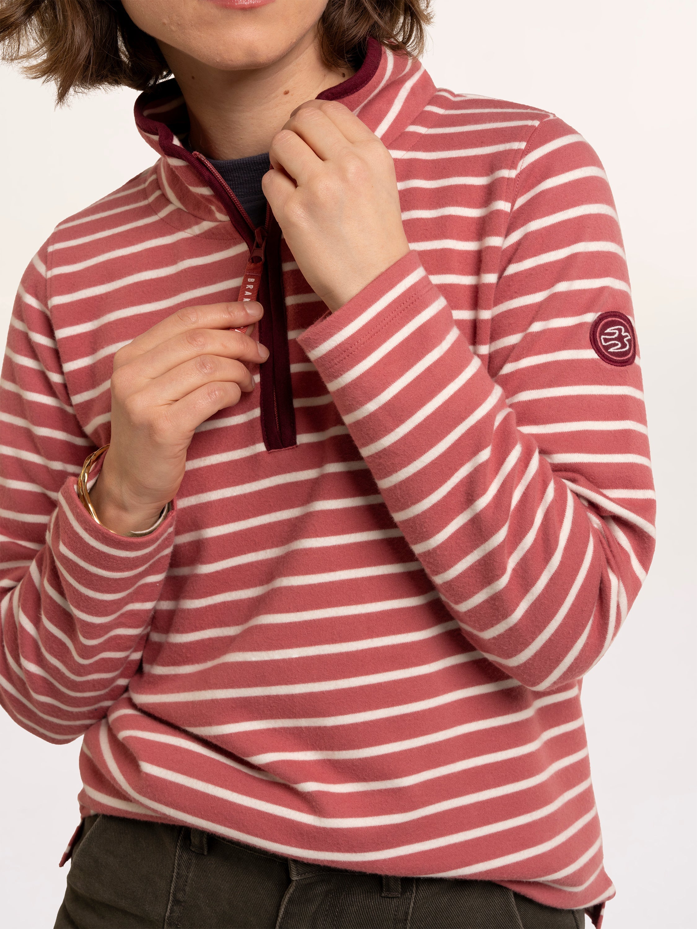Marley Stripe Polar Fleece 1/4 Zip Sweatshirt