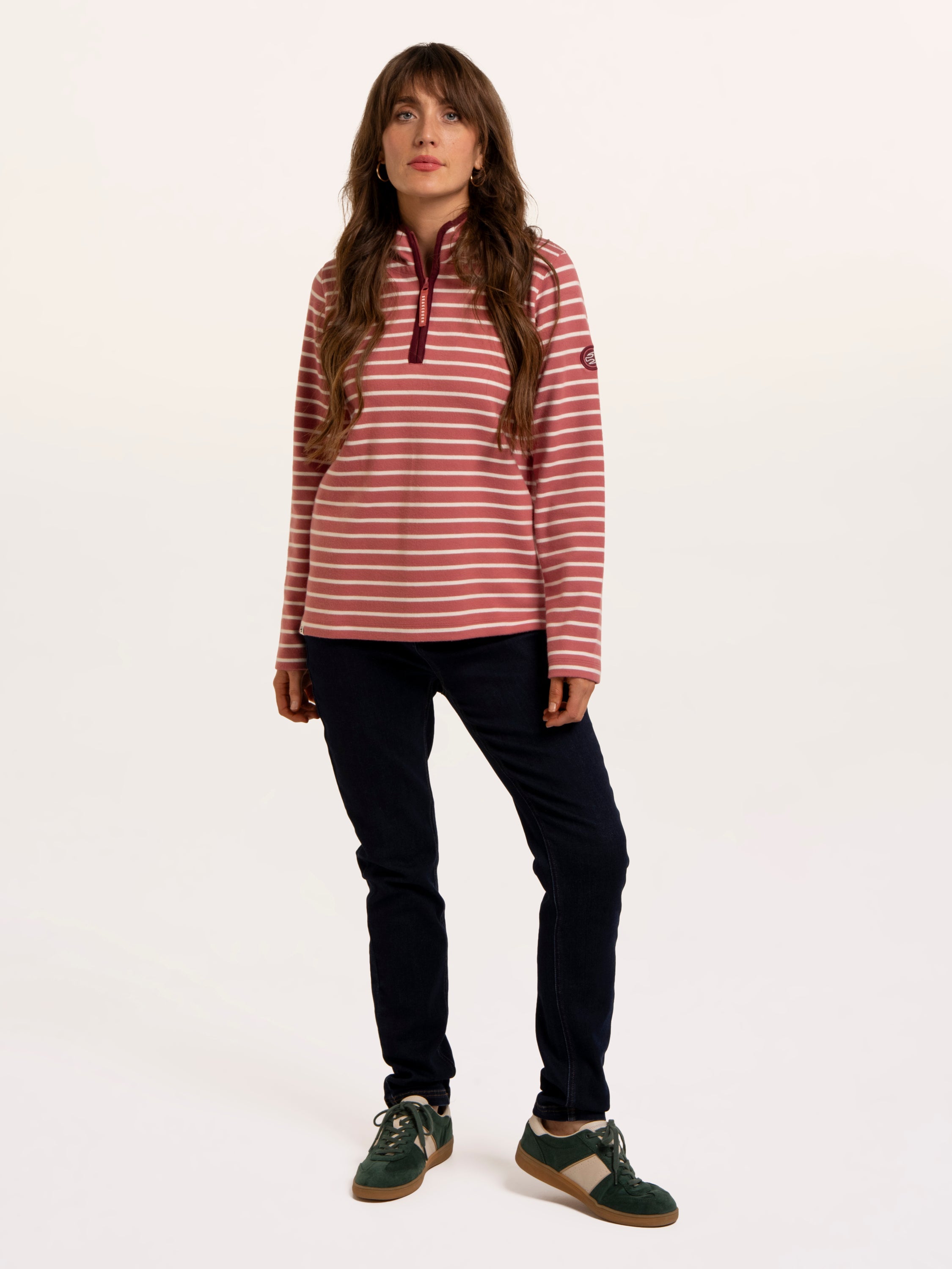 Marley Stripe Polar Fleece 1/4 Zip Sweatshirt