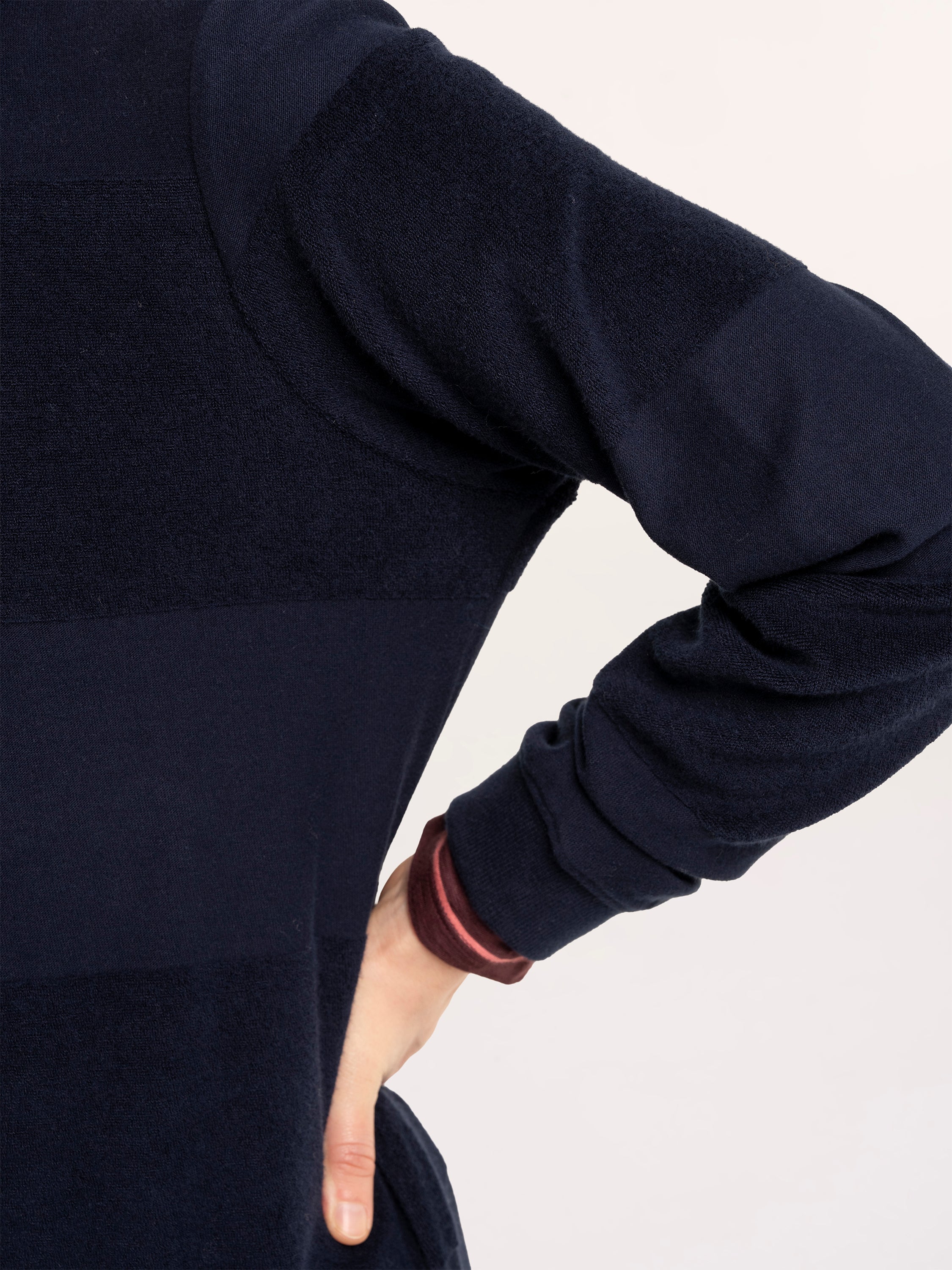 Lepe Textured Stripe Crew Neck Sweatshirt