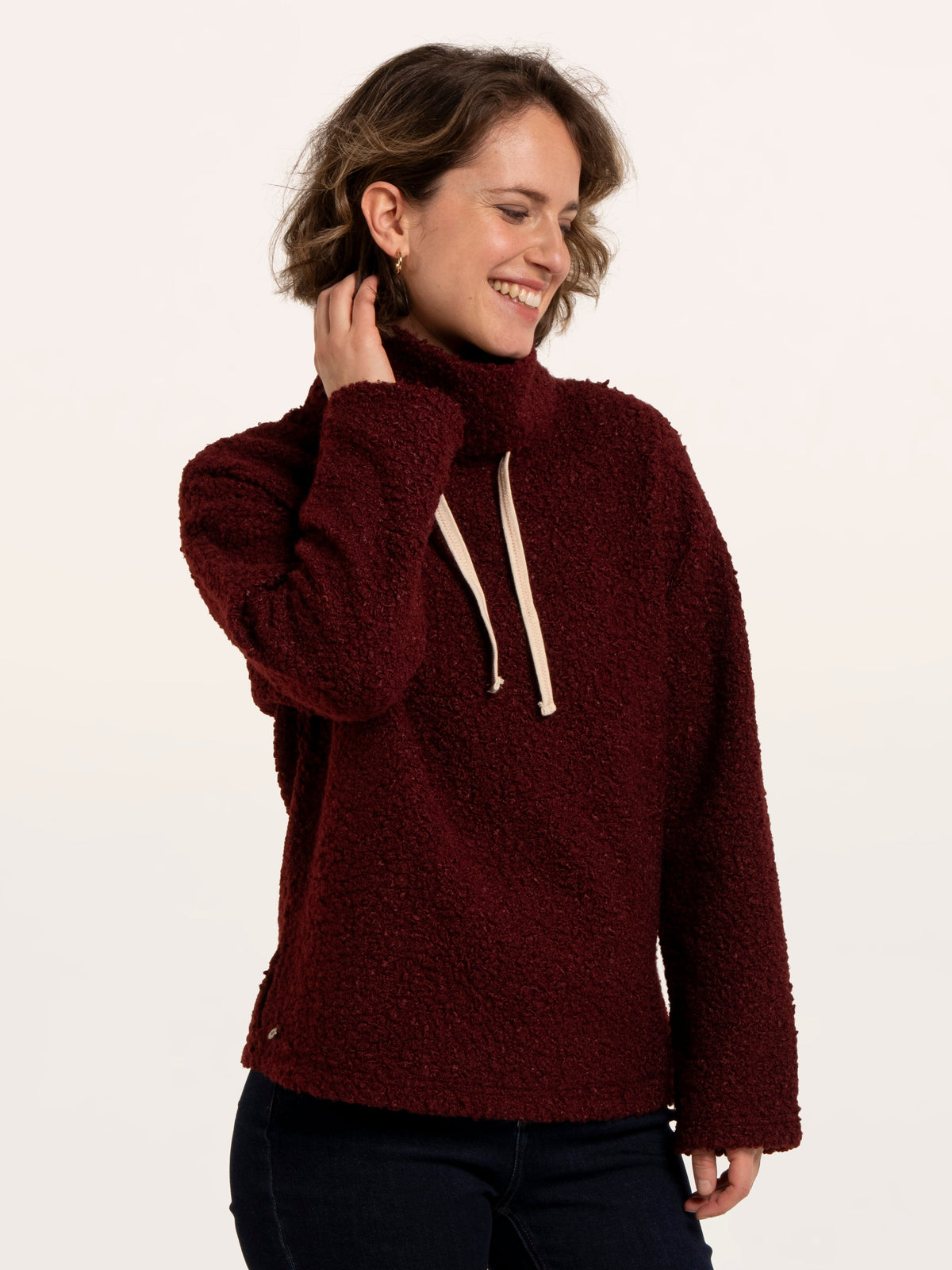 Hatchet Boucle Cowl Neck Sweatshirt