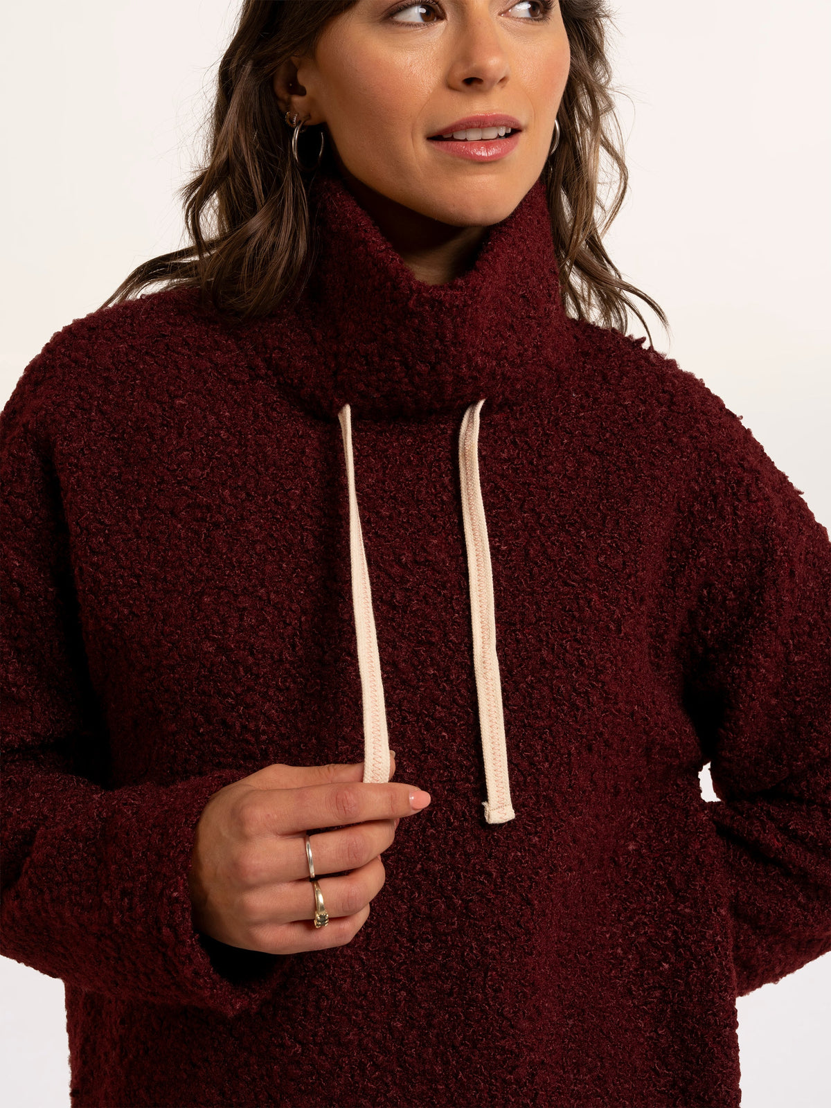 Hatchet Boucle Cowl Neck Sweatshirt