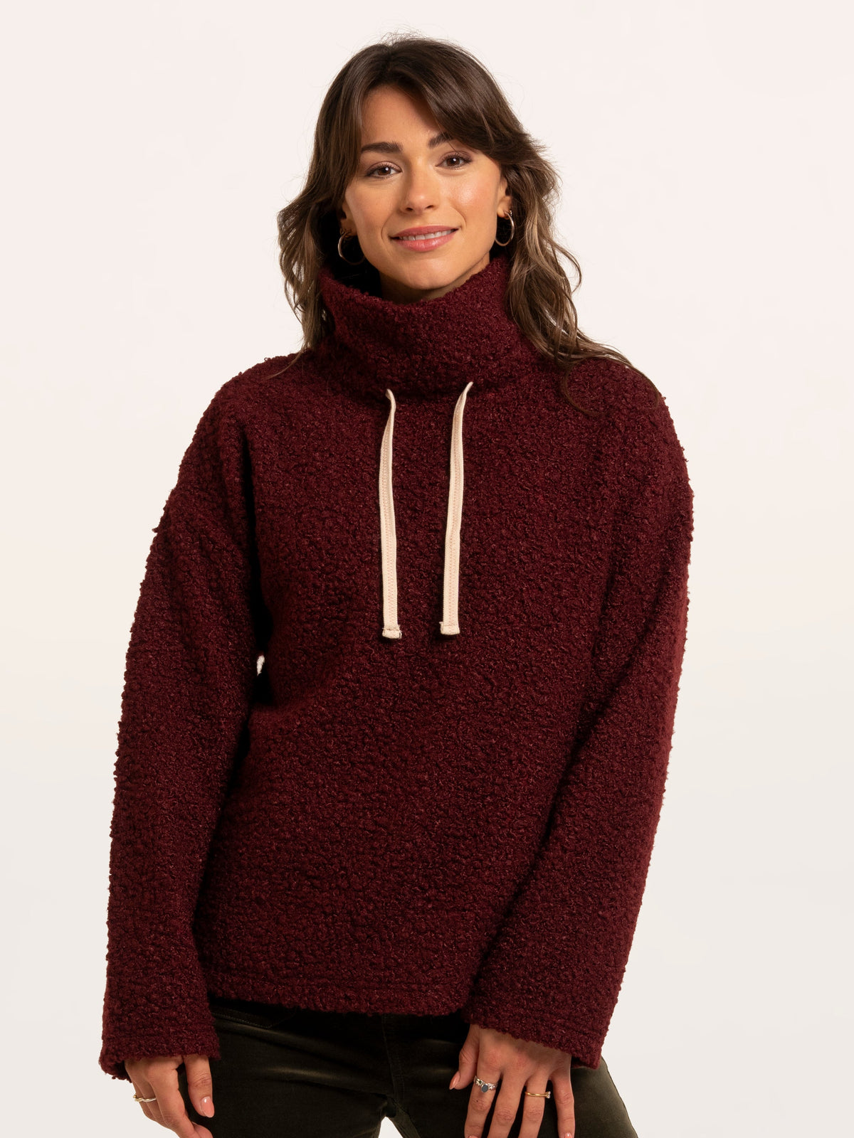 Hatchet Boucle Cowl Neck Sweatshirt