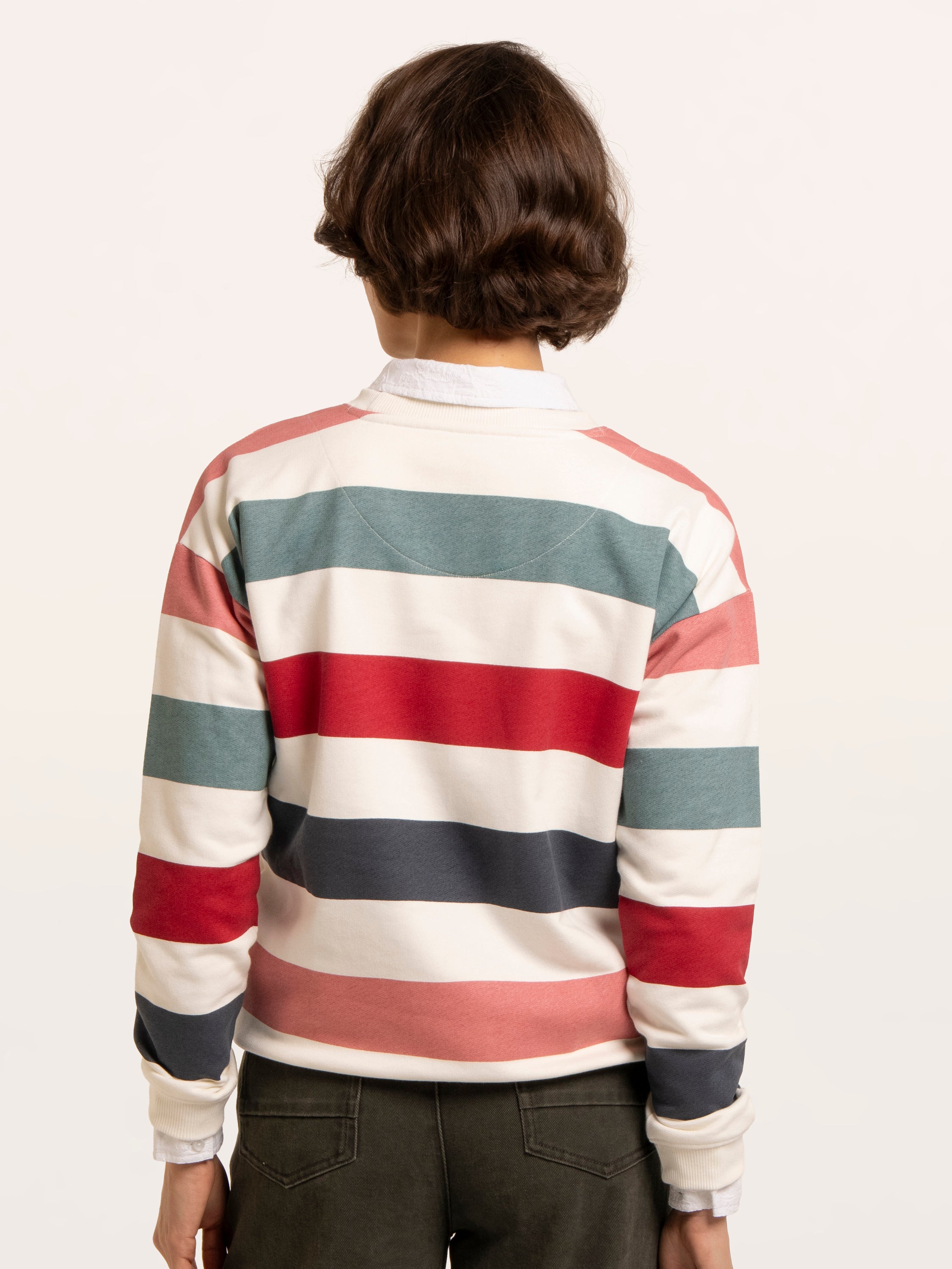 Rockford Striped Drop Shoulder Crew Neck Sweatshirt