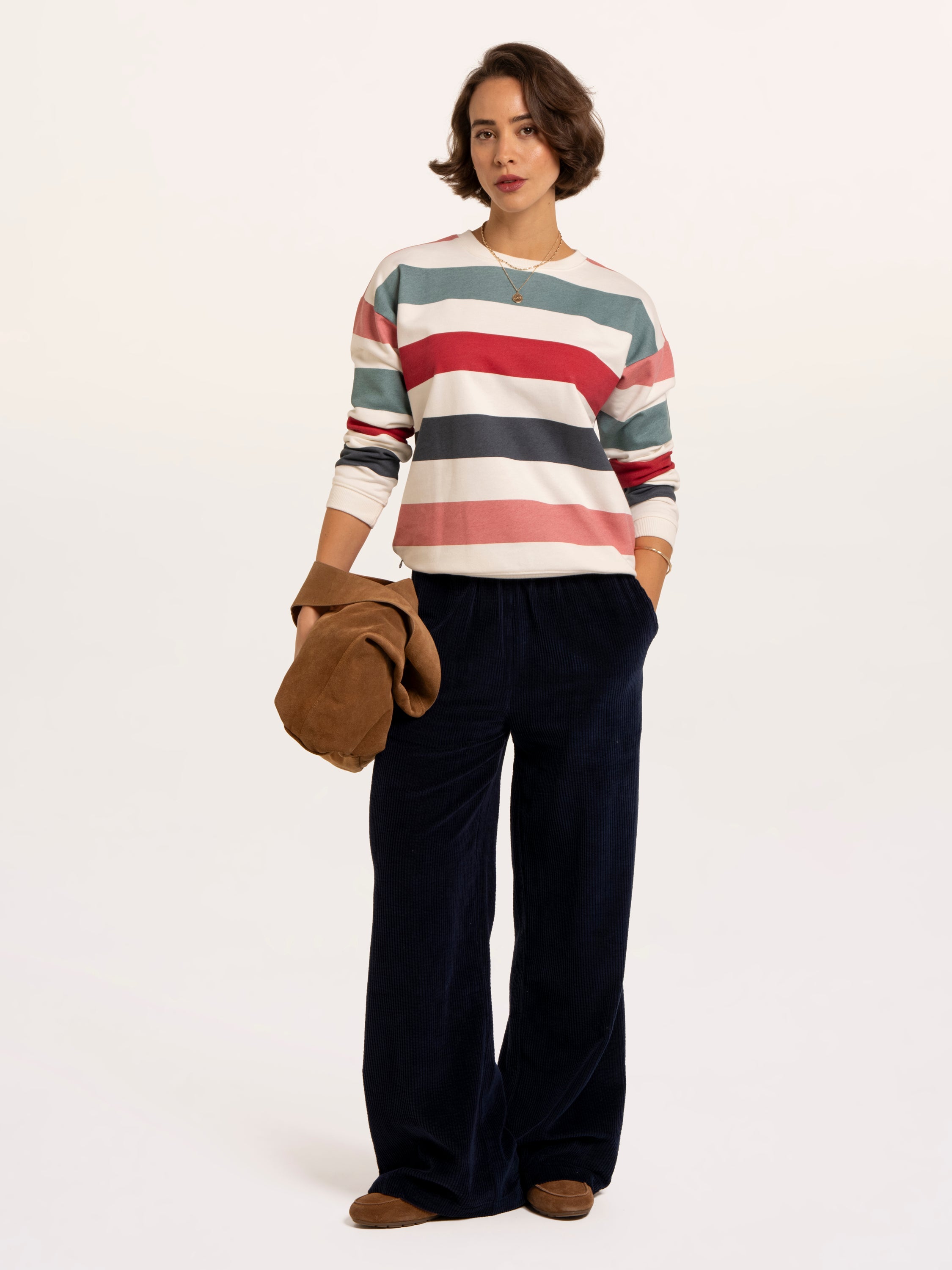 Rockford Striped Drop Shoulder Crew Neck Sweatshirt