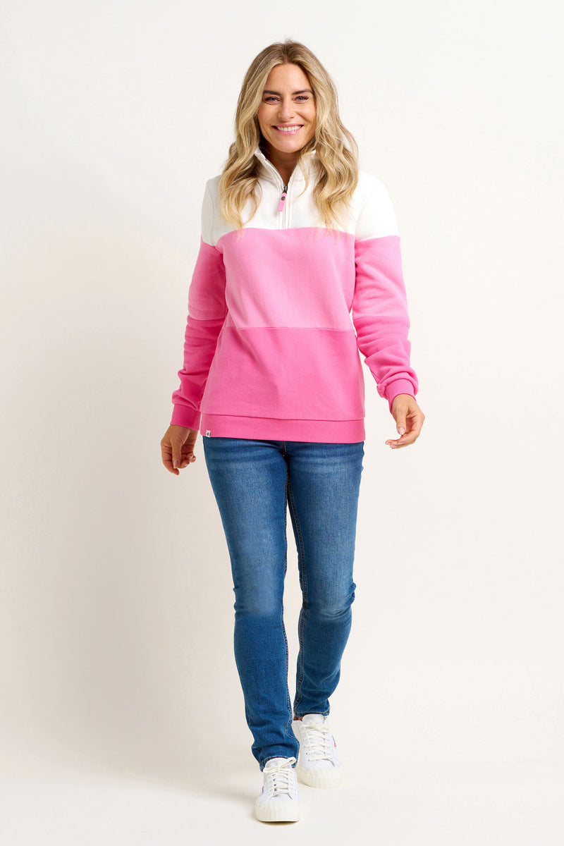 Pink Quarter Zip Sweatshirt