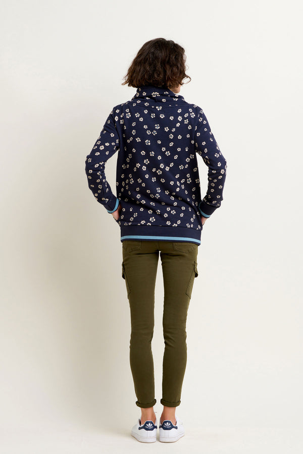 Polka Flora Cowl Neck Sweatshirt