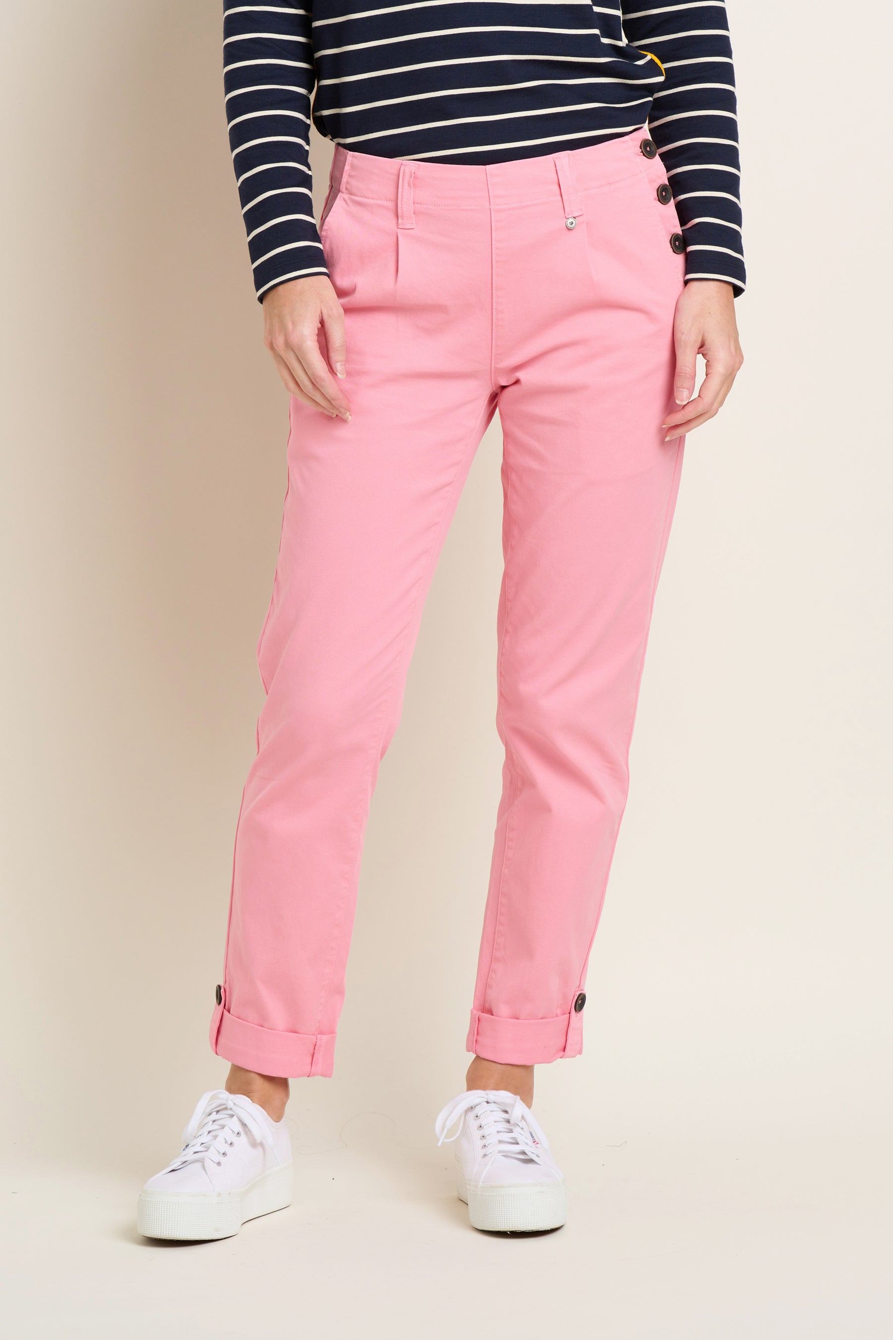 Women's Pink Button Side Trouser Brakeburn