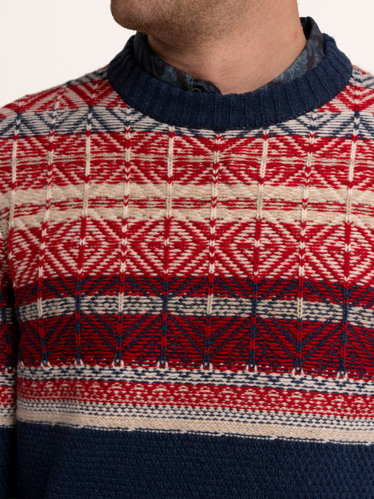 Clapham Fairisle Crew Neckknitted Jumper