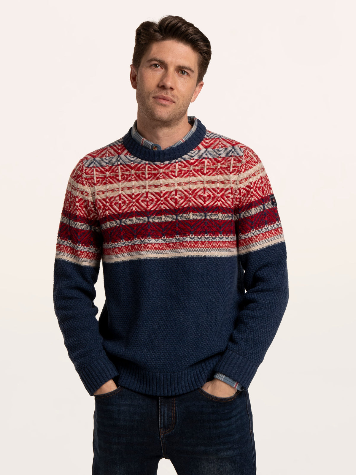 Clapham Fairisle Crew Neckknitted Jumper